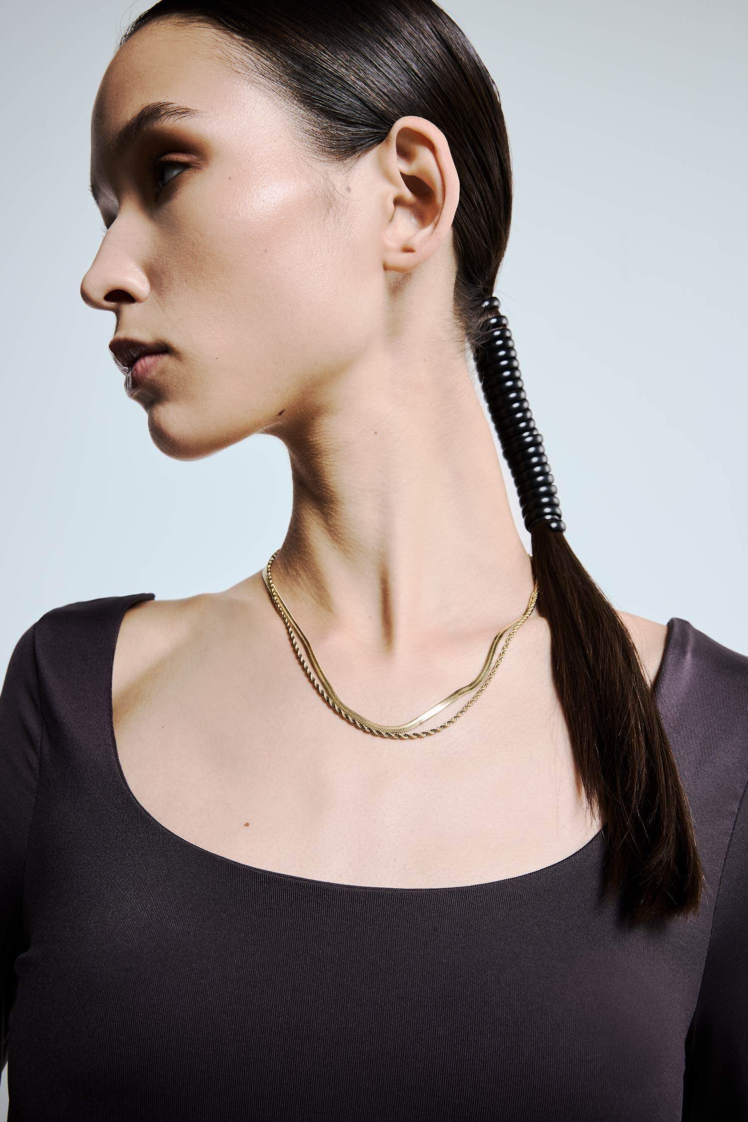 Kadın Gold 2'li Çelik Kolye