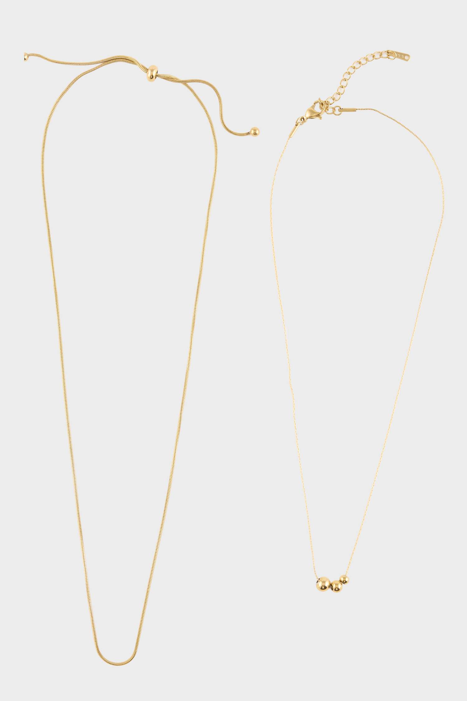 Kadın Gold 2'li Çelik Kolye