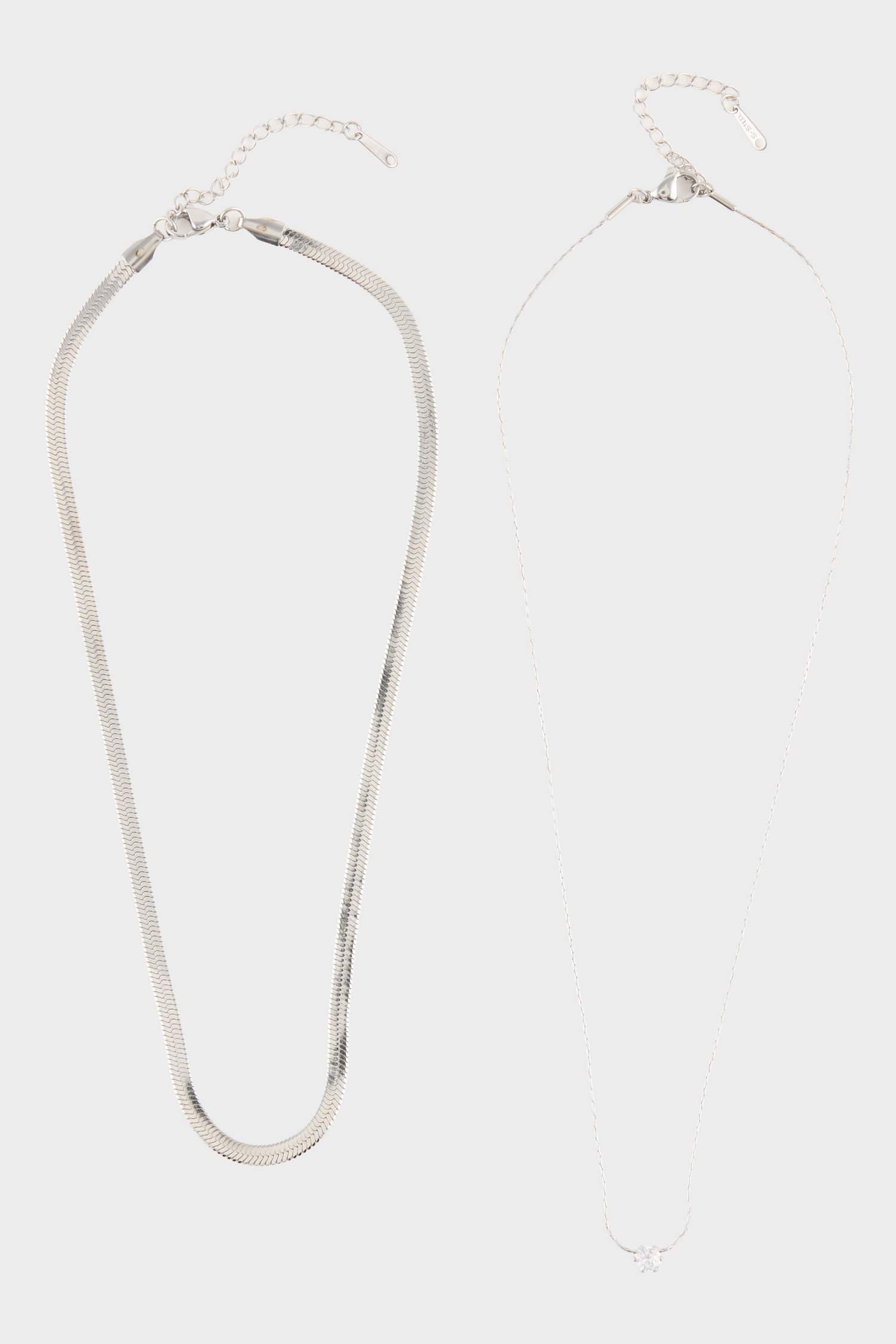 Kadın Silver 2'li Çelik Kolye