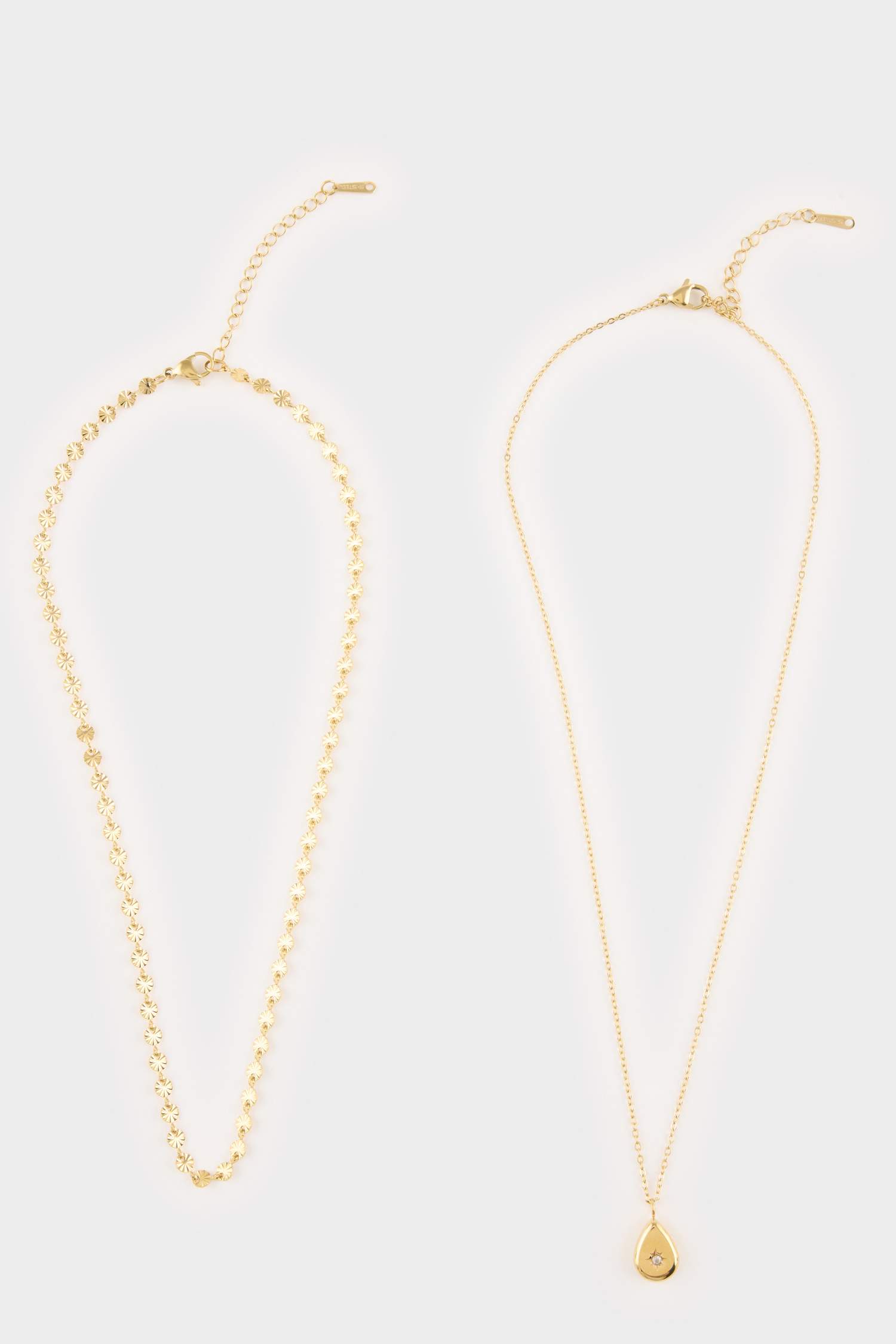 Kadın Gold 2'li Çelik Kolye