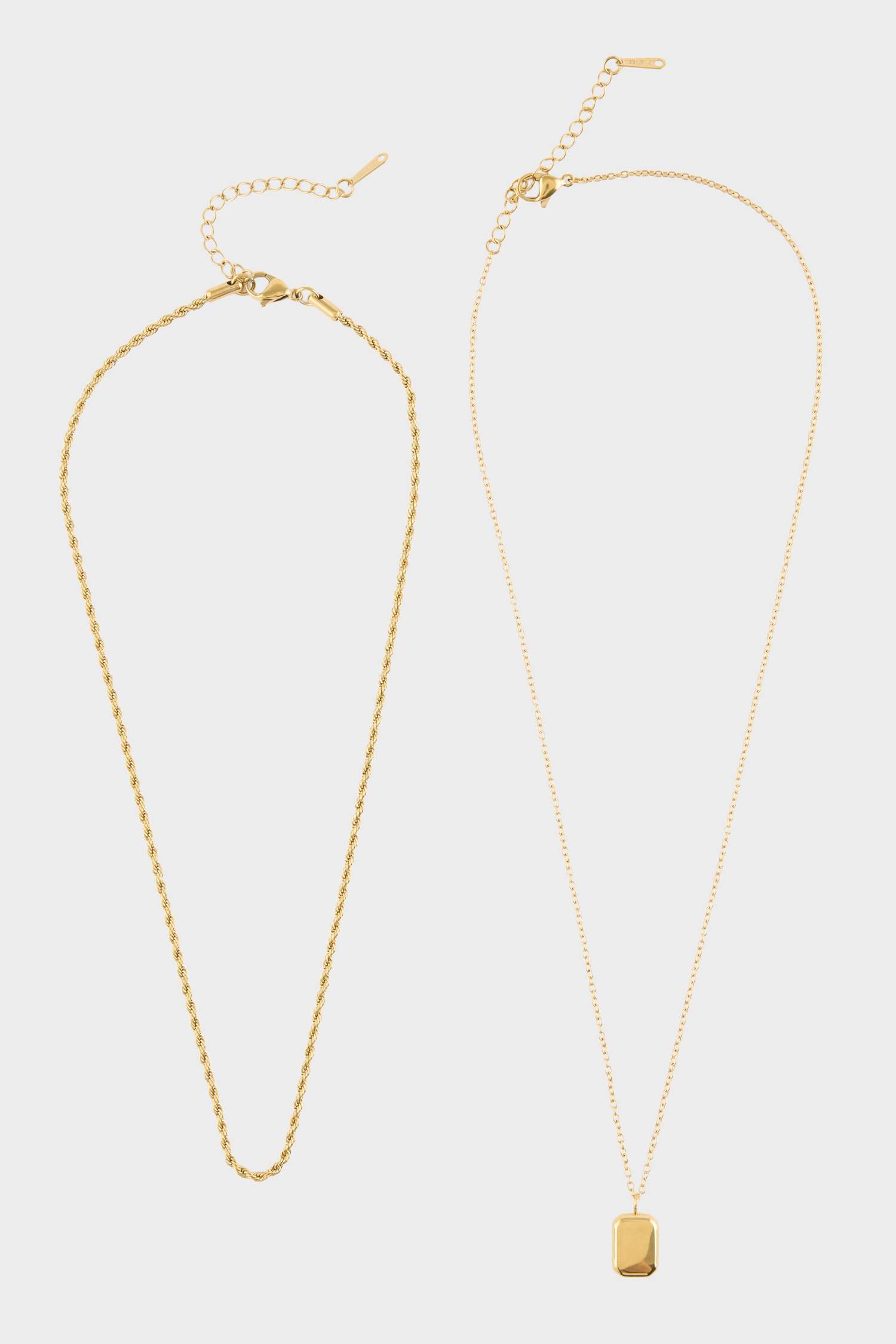 Kadın Gold 2'li Çelik Kolye