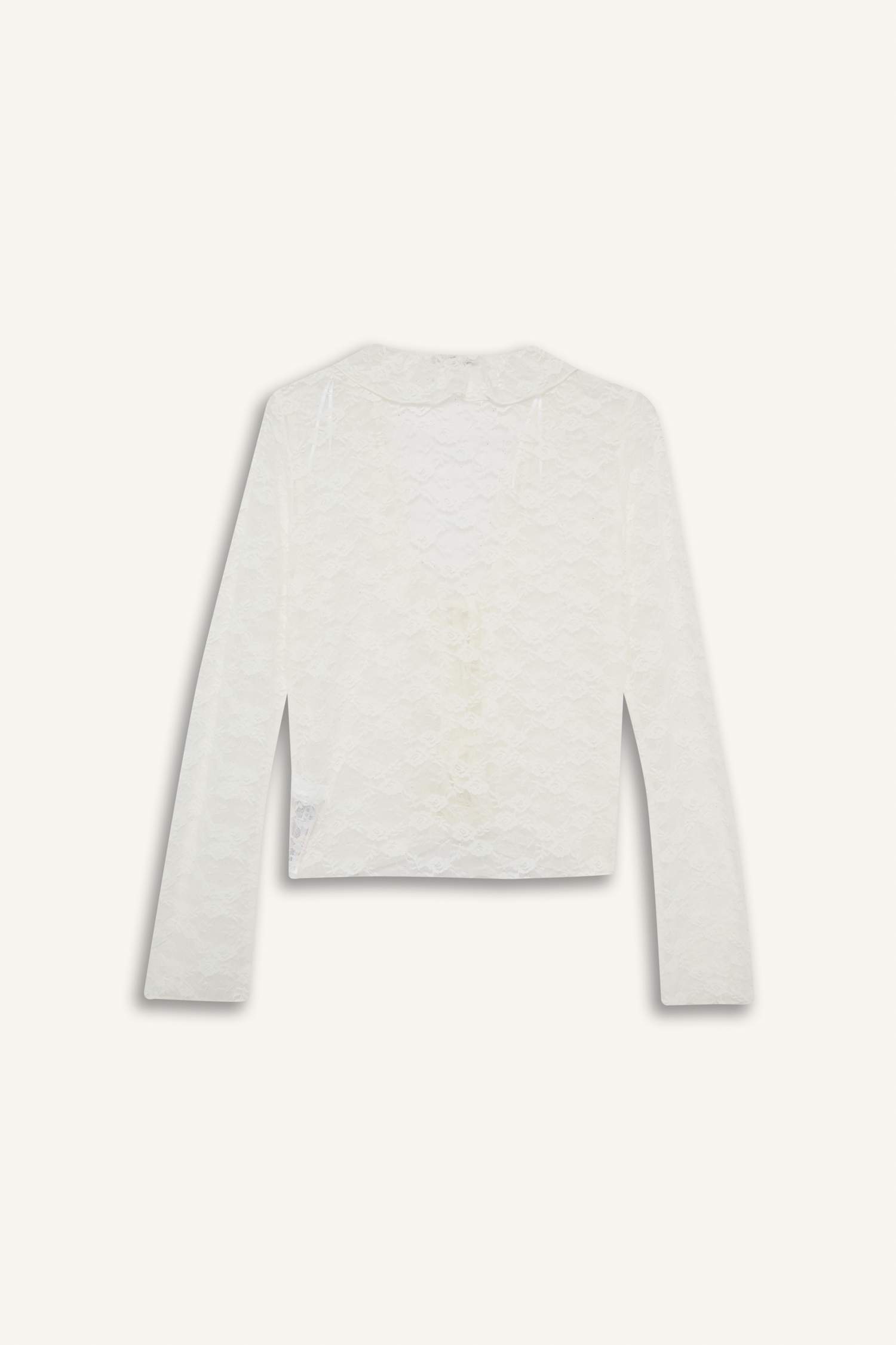 Fitted V Yaka Önden Bağlamalı Dantel Uzun Kollu Bluz