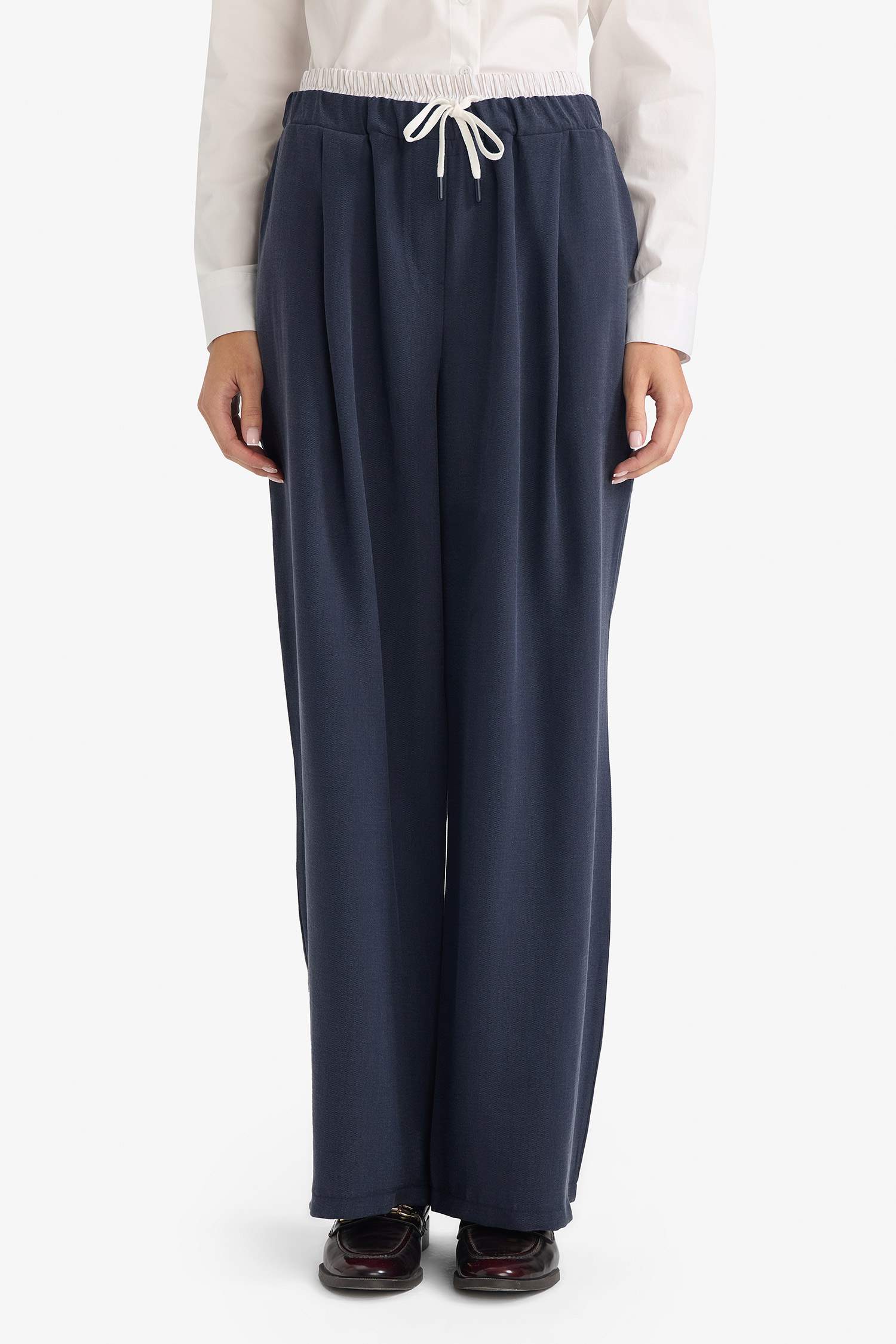 Baggy Fit Çift Cepli Normal Bel Standart Boy Tensel Pantolon