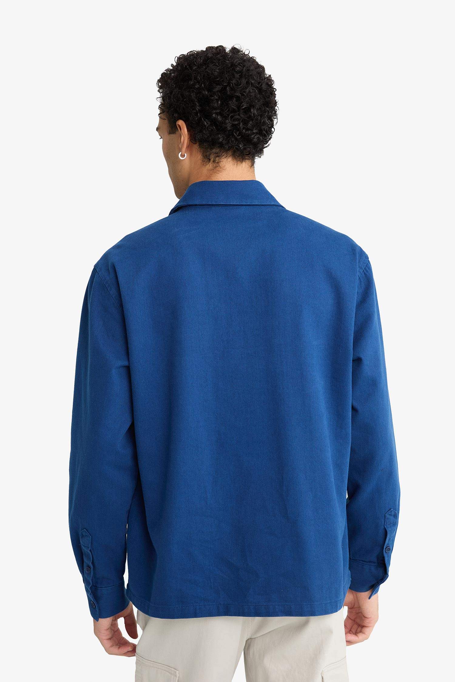 Boxy Fit Dokuma Uzun Kollu Gömlek