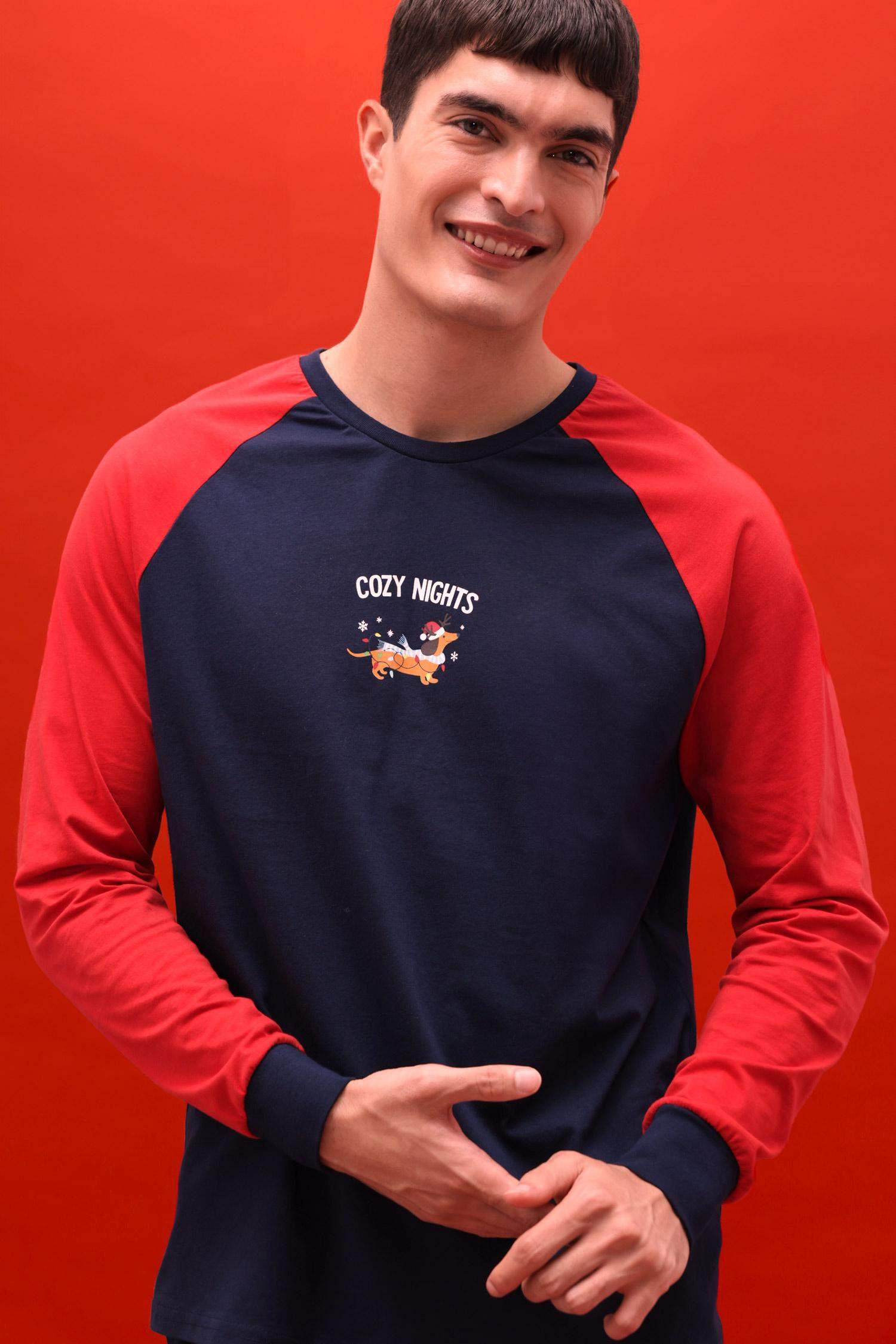 Pijama Takımı Regular Fit Baskılı Uzun Kollu Üst Uzun Alt