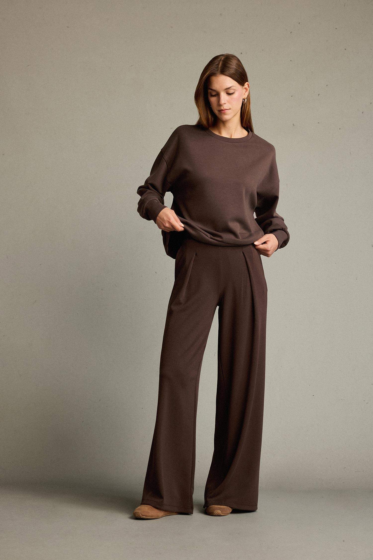 Regular Fit Normal Bel Düz Paça Modal Pantolon