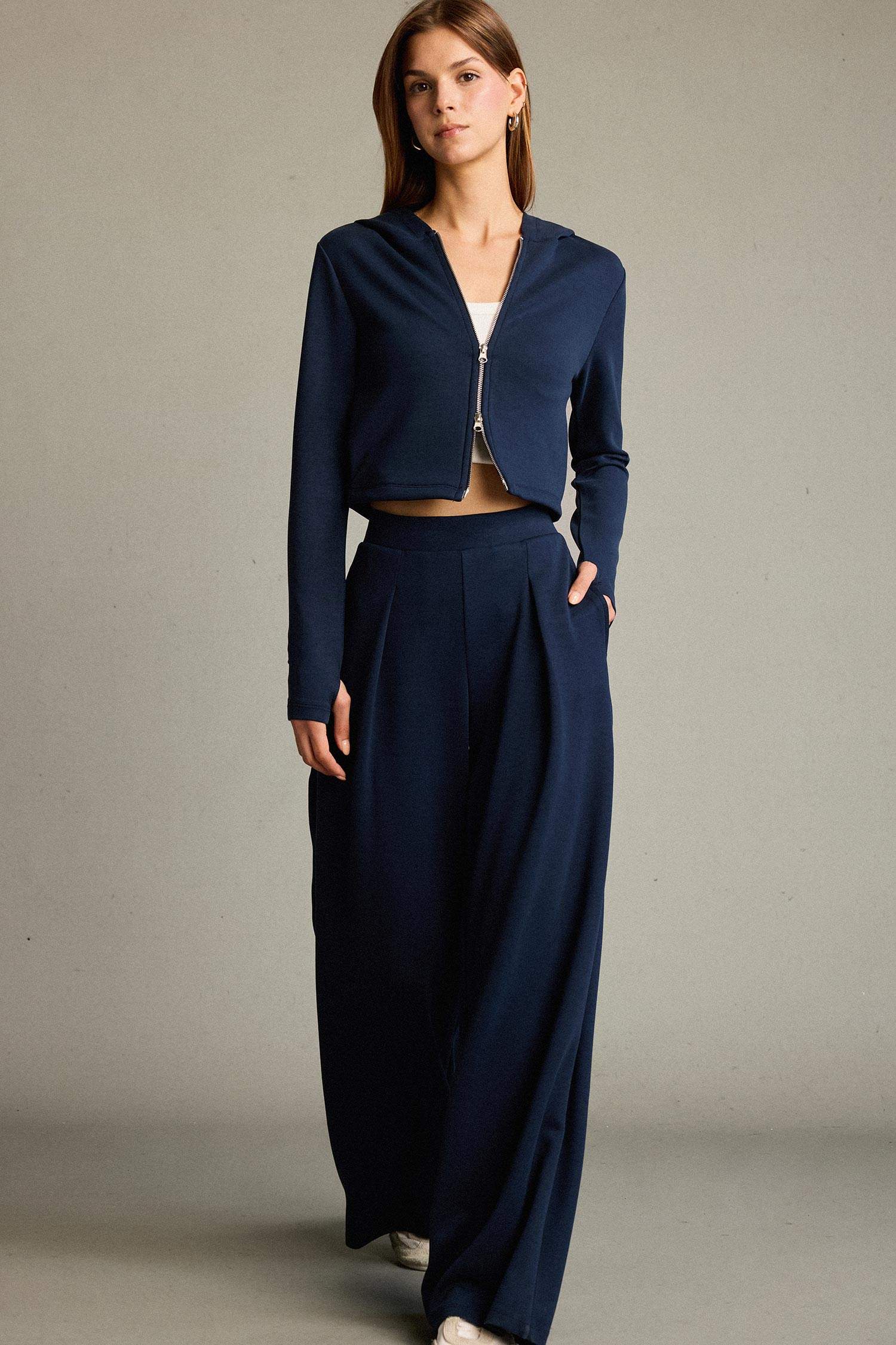 Regular Fit Normal Bel Düz Paça Modal Pantolon