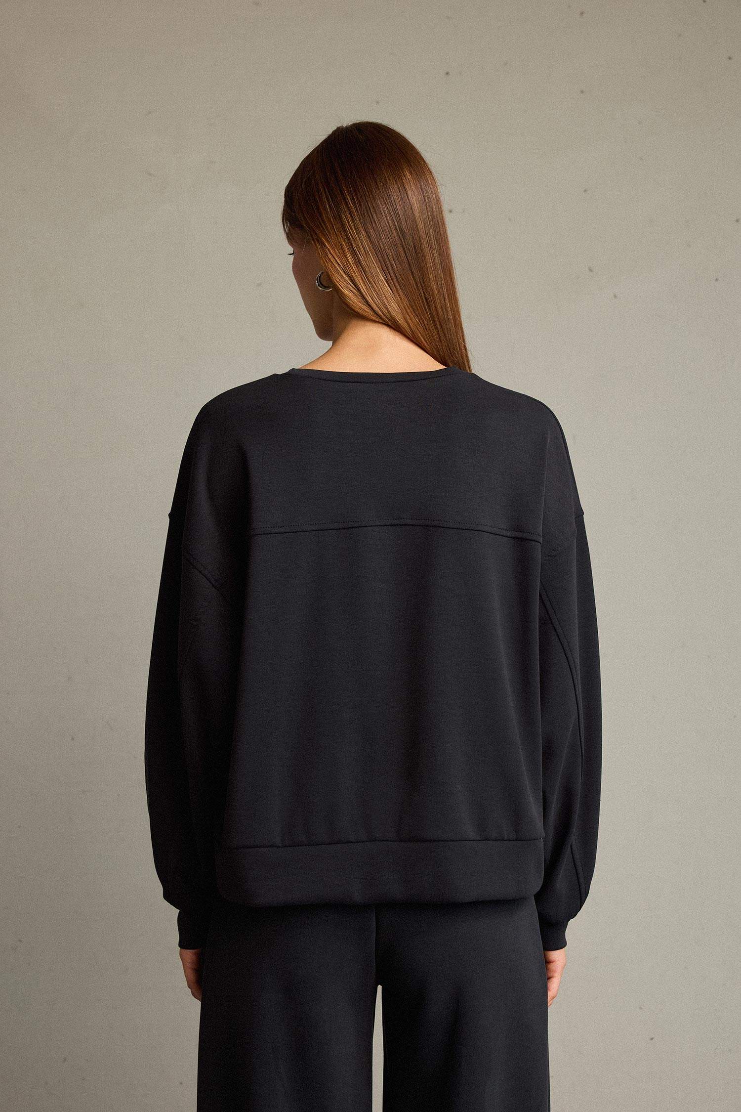 Bisiklet Yaka Modal Sweatshirt