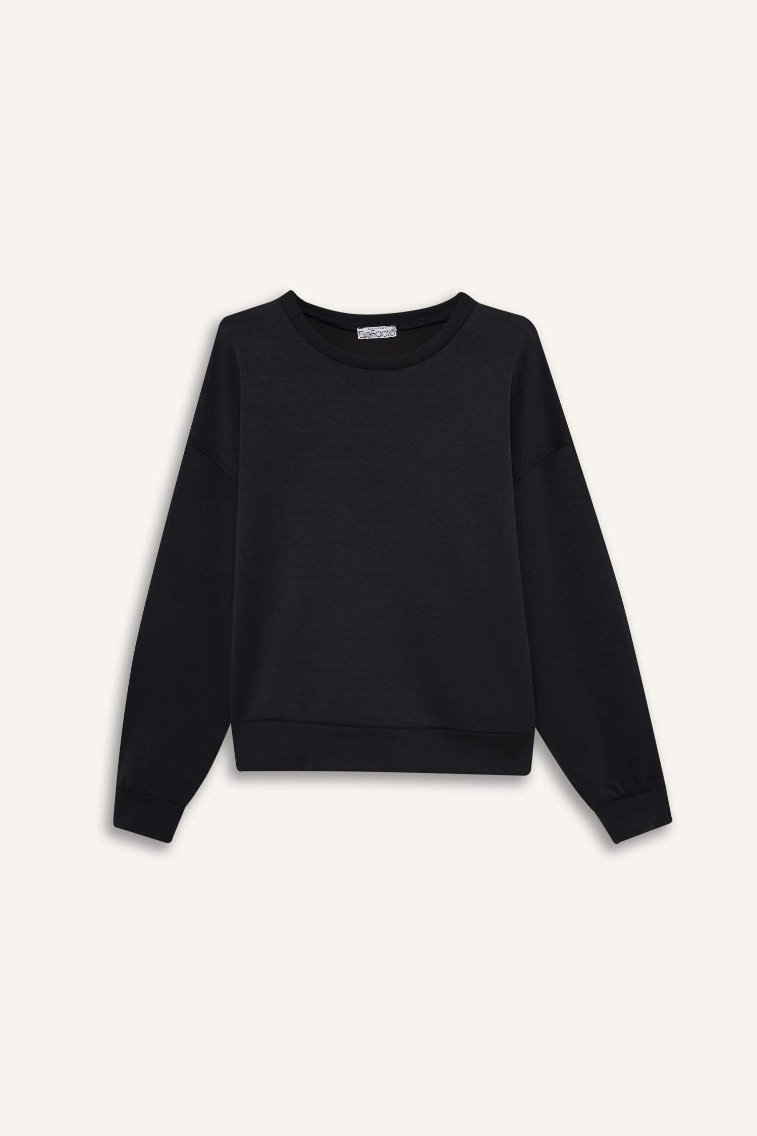 Bisiklet Yaka Modal Sweatshirt