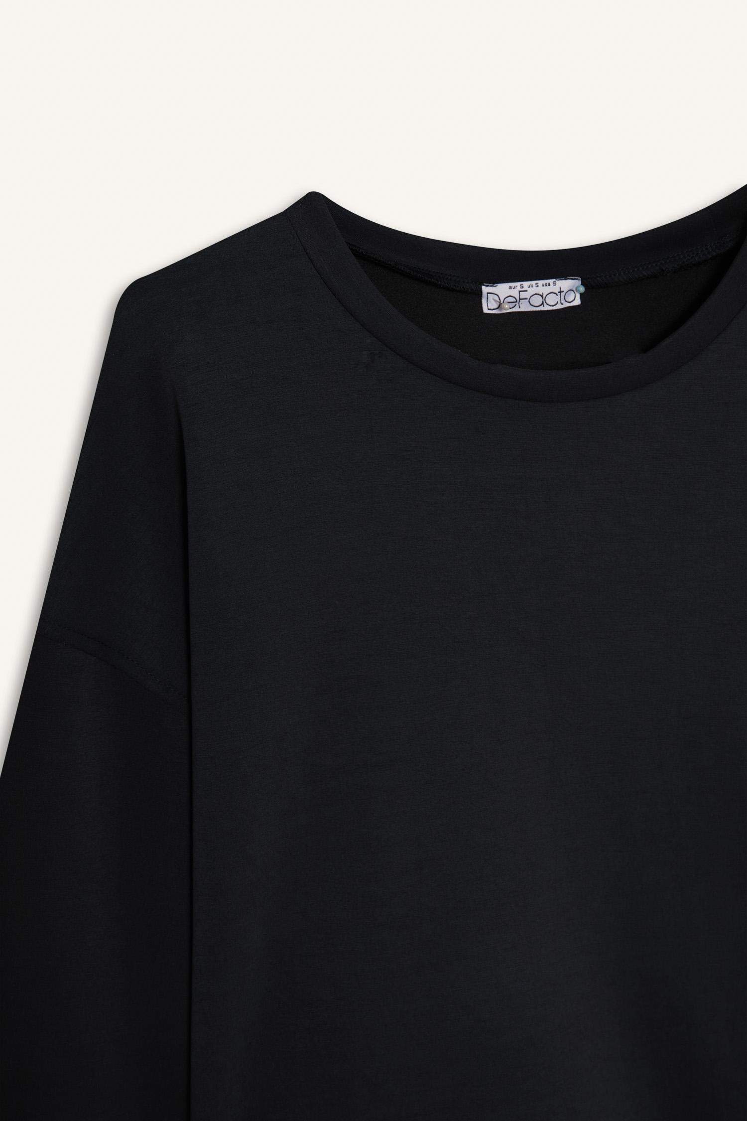Bisiklet Yaka Modal Sweatshirt