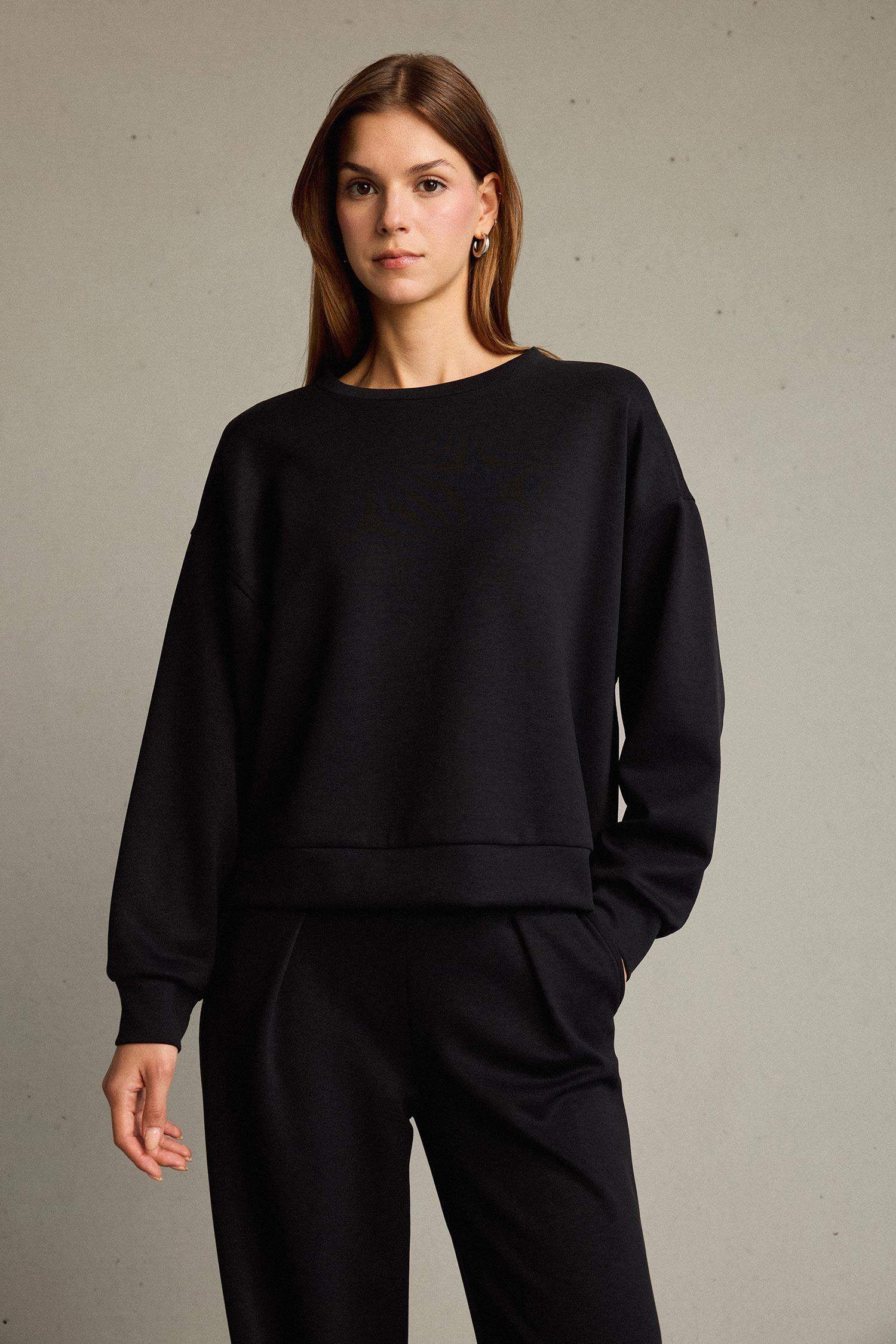 Bisiklet Yaka Modal Sweatshirt