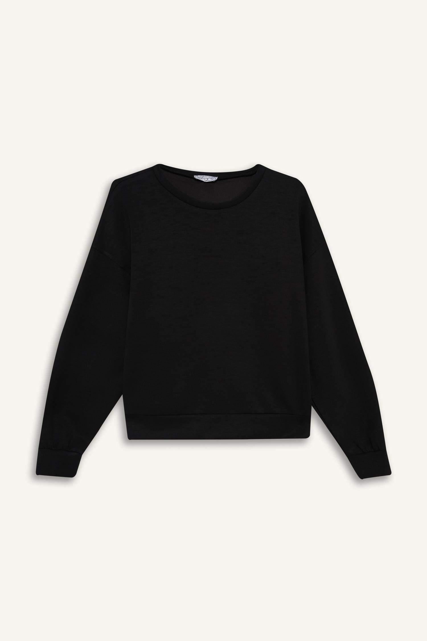 Bisiklet Yaka Modal Sweatshirt