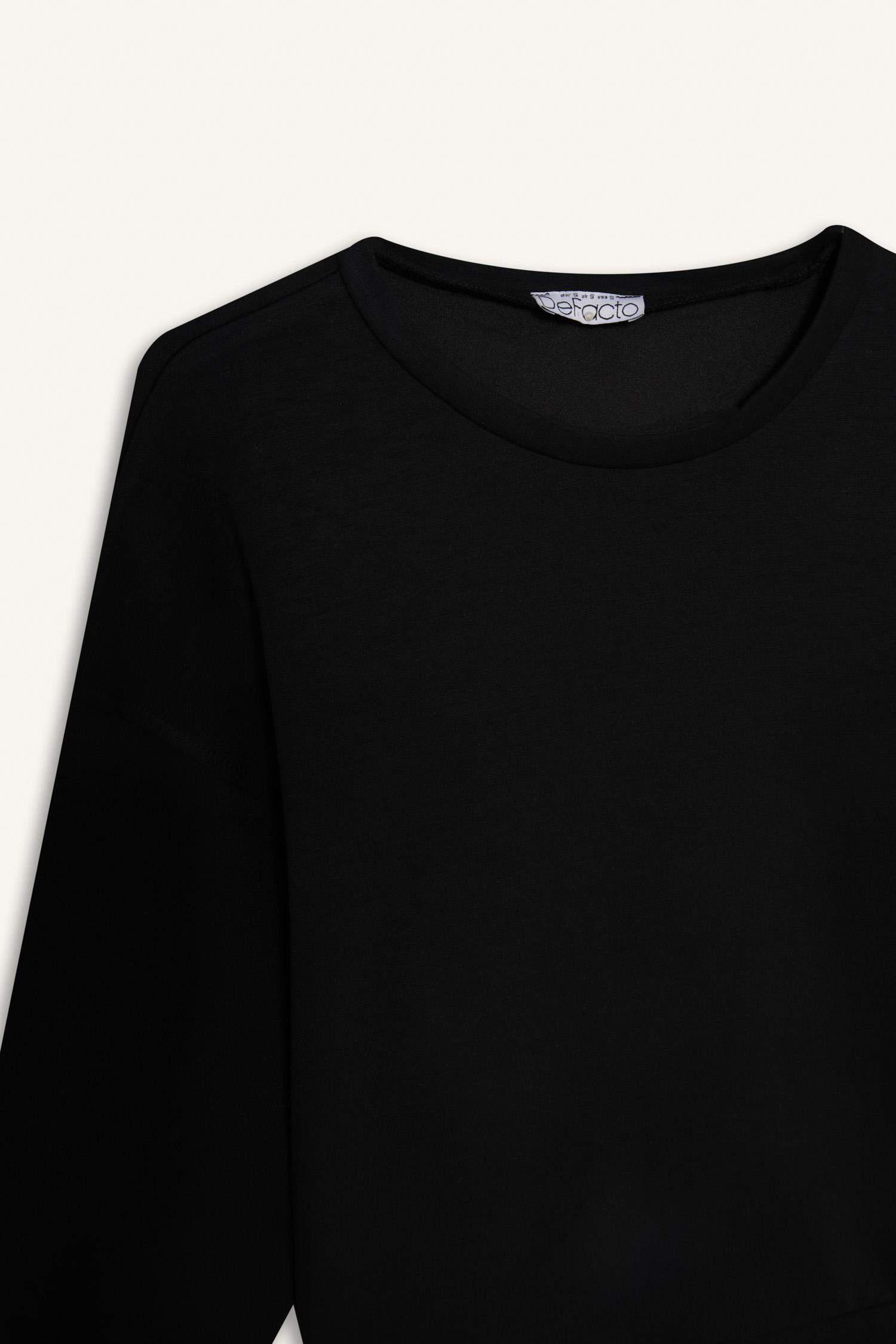 Bisiklet Yaka Modal Sweatshirt