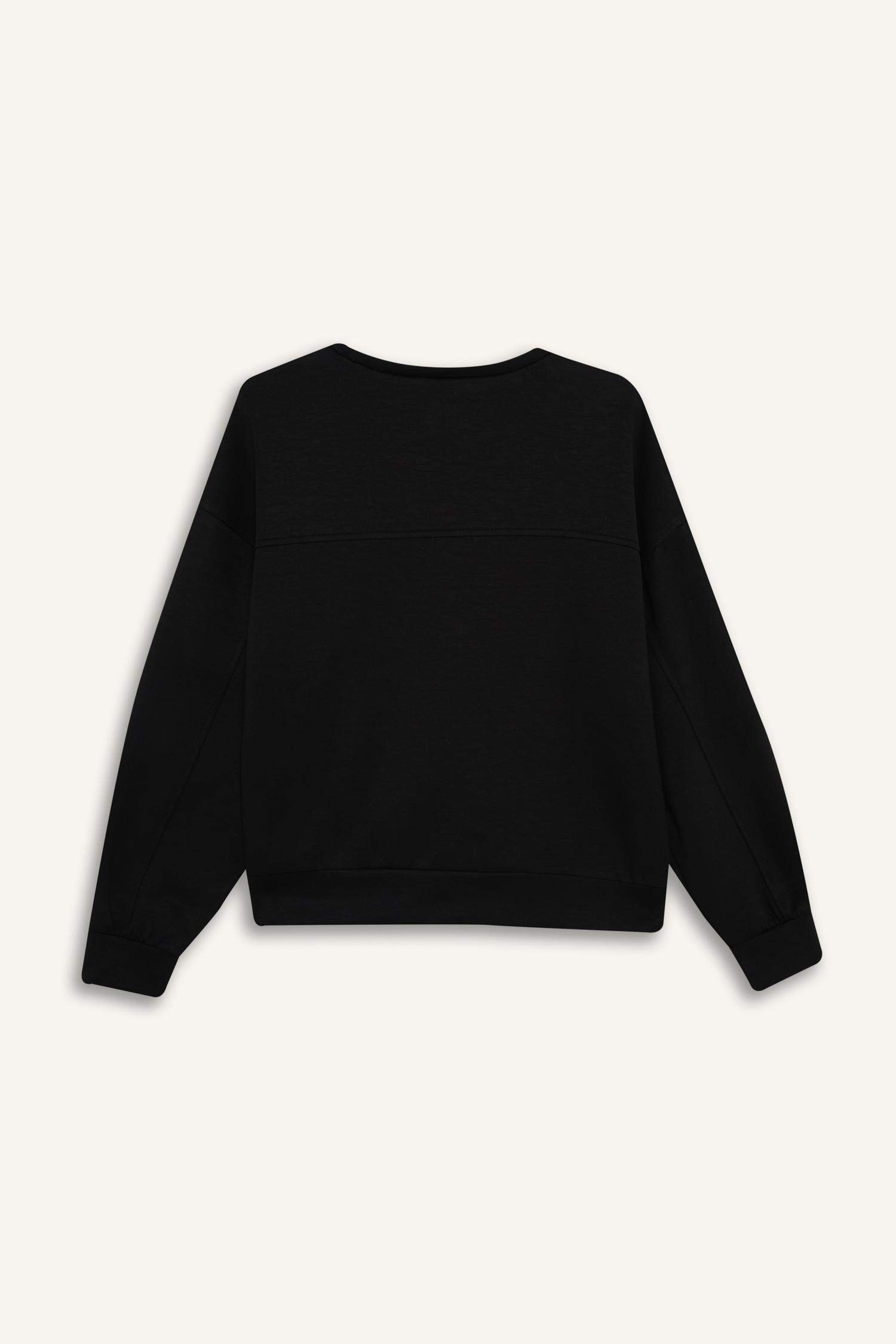 Bisiklet Yaka Modal Sweatshirt