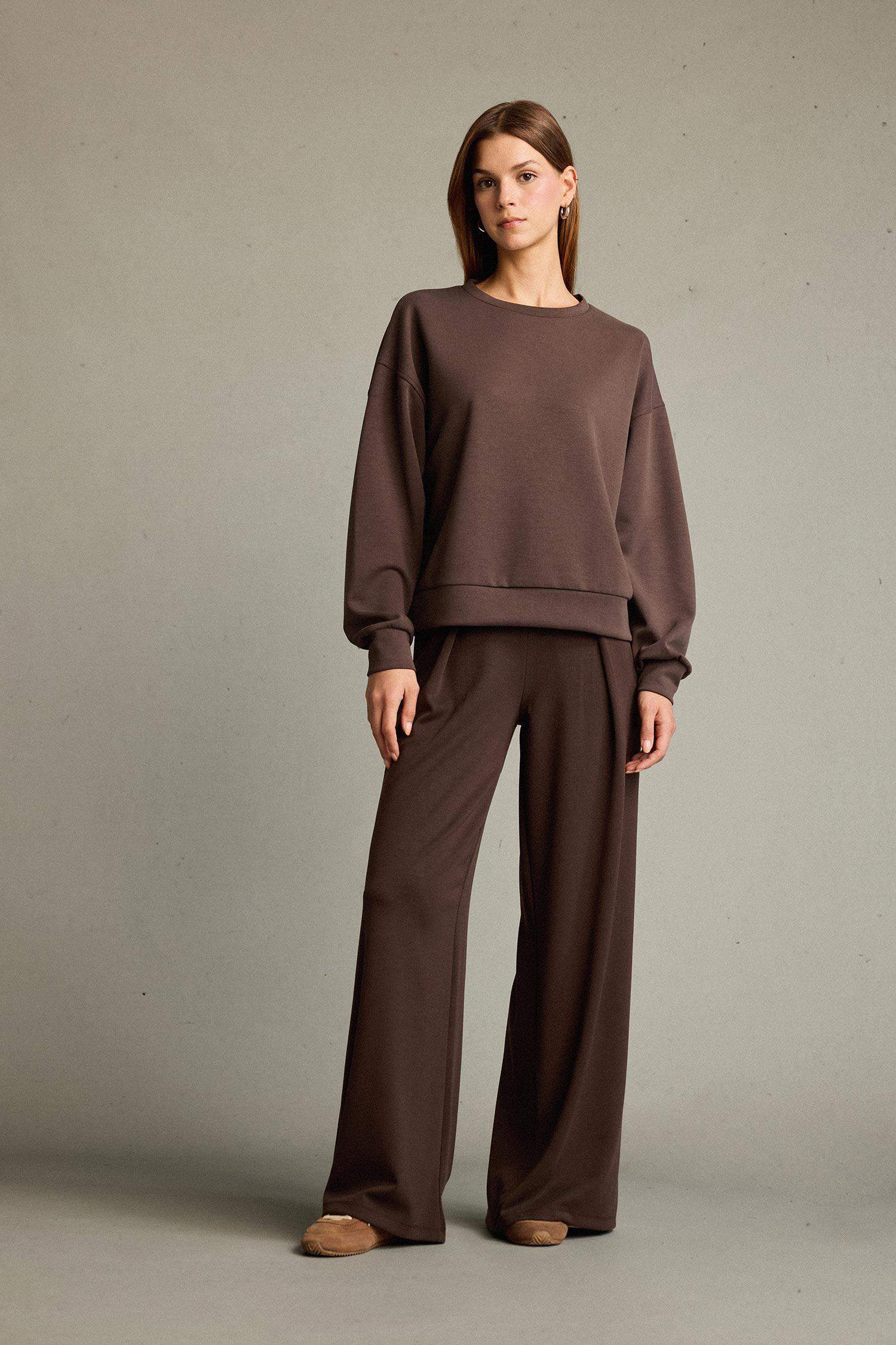 سويت شيرت مودال بياخة مستديرة