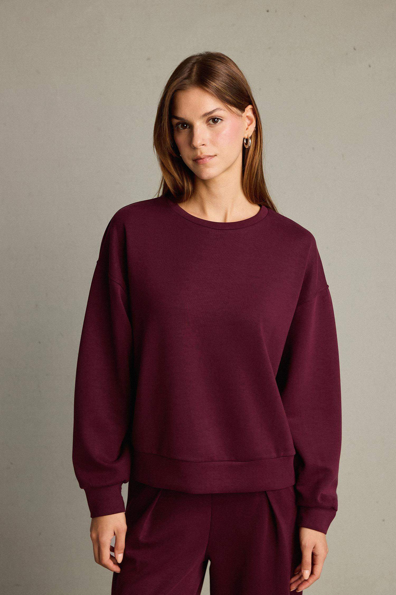Bisiklet Yaka Modal Sweatshirt