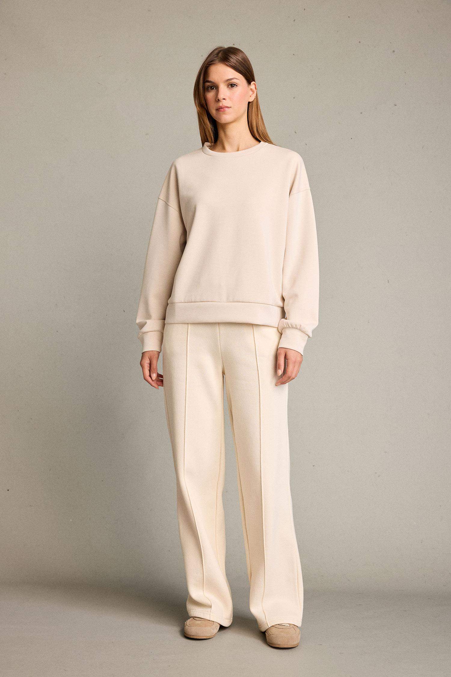 Bisiklet Yaka Modal Sweatshirt