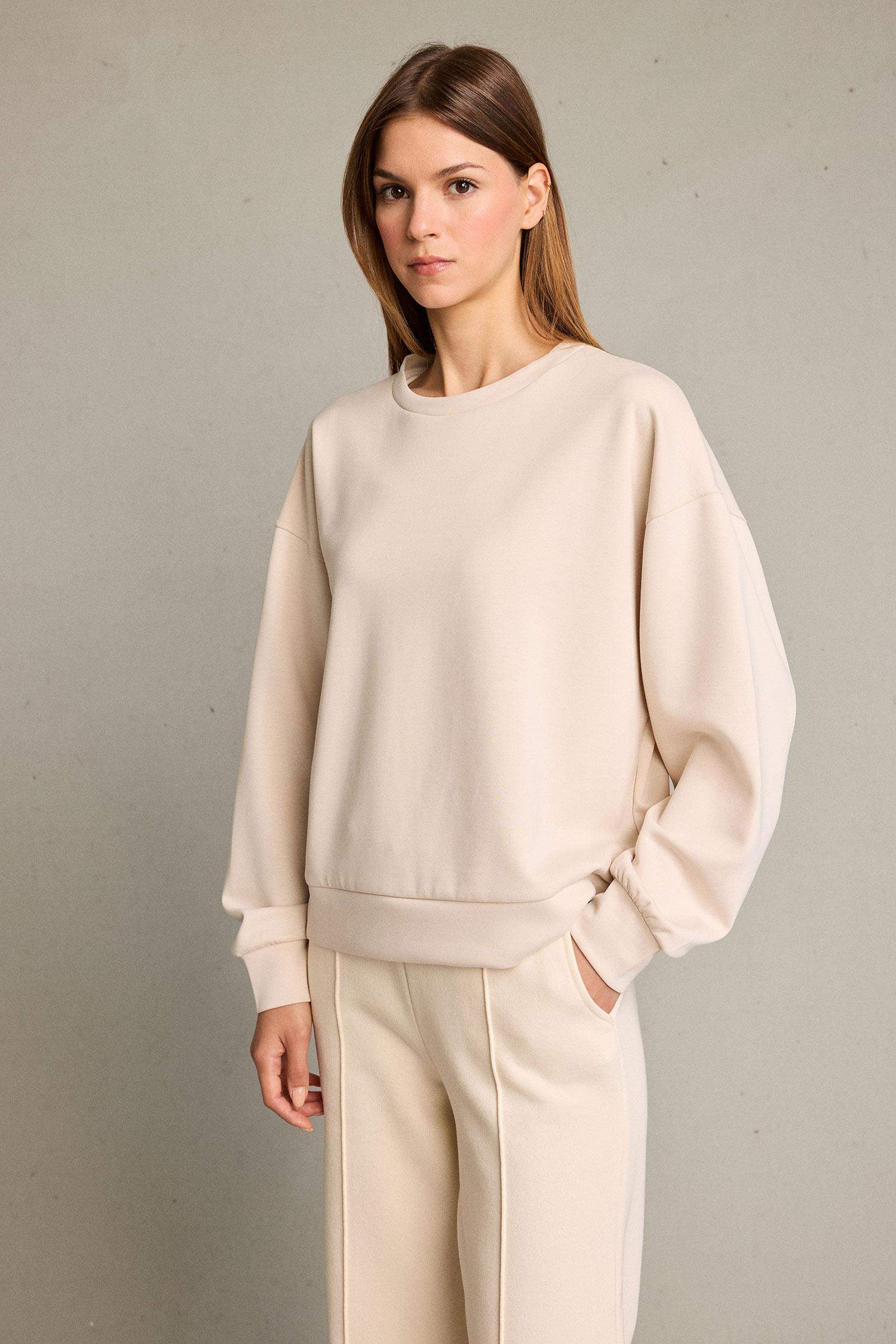 Bisiklet Yaka Modal Sweatshirt