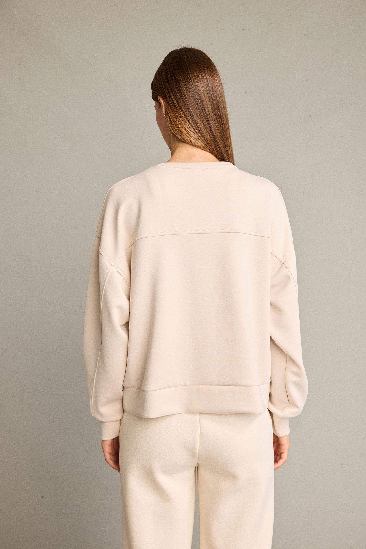 Bisiklet Yaka Modal Sweatshirt