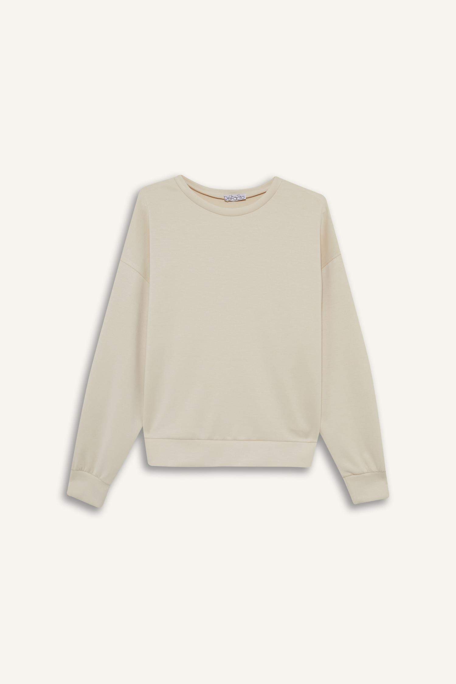 Bisiklet Yaka Modal Sweatshirt