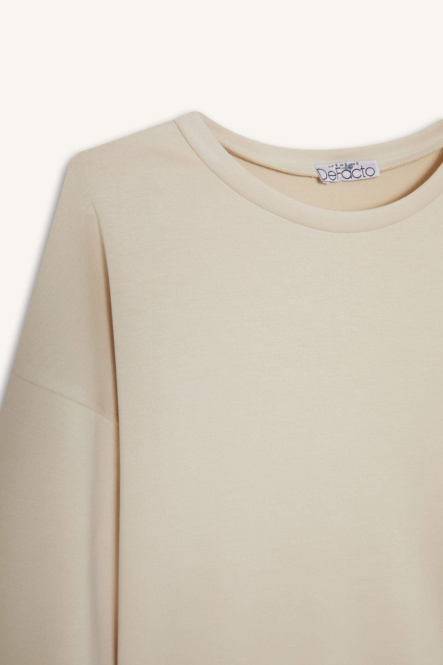 Bisiklet Yaka Modal Sweatshirt