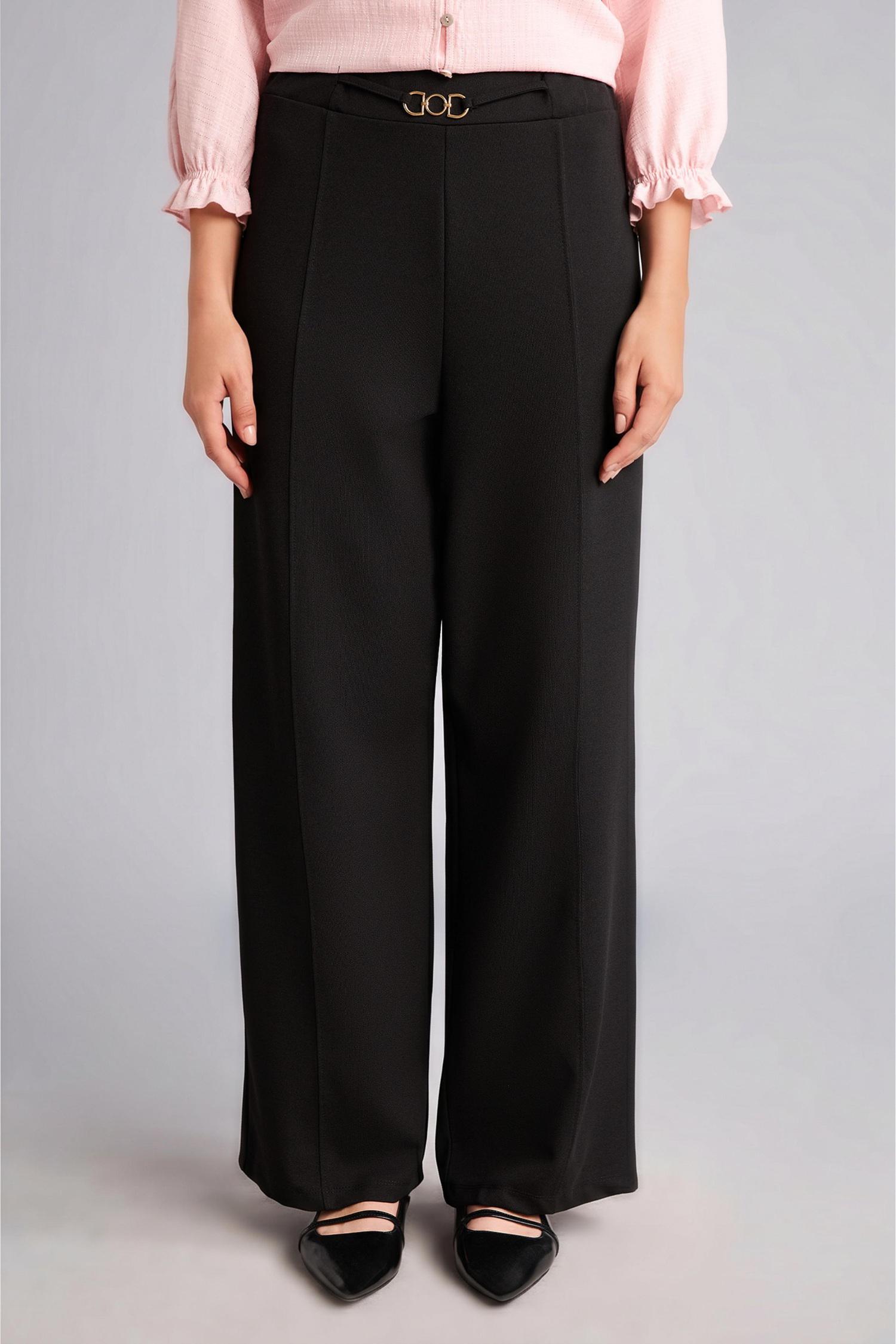 DeFacto Straight Fit Krep Düz Paça Pantolon görsel 2