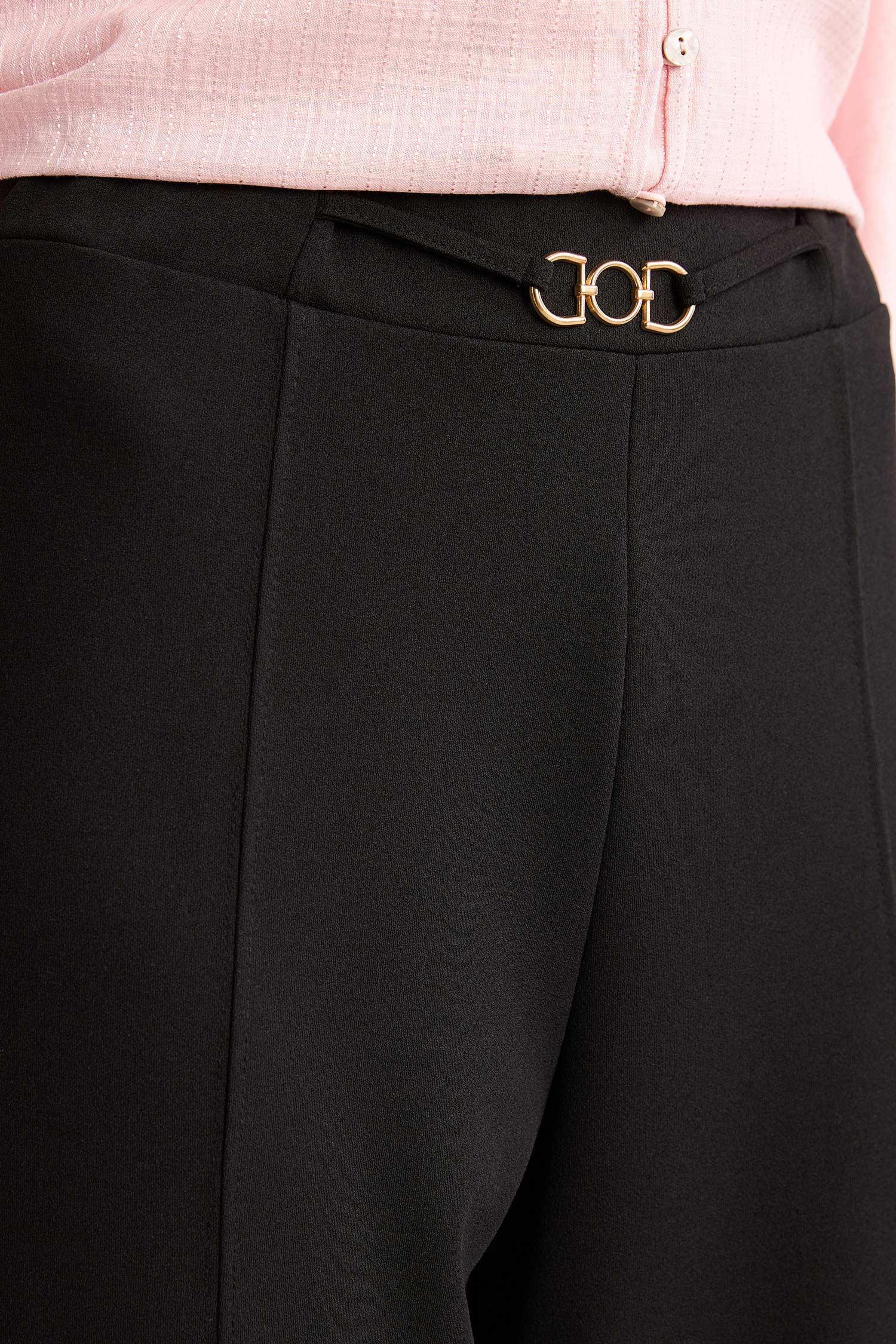 DeFacto Straight Fit Krep Düz Paça Pantolon görsel 3