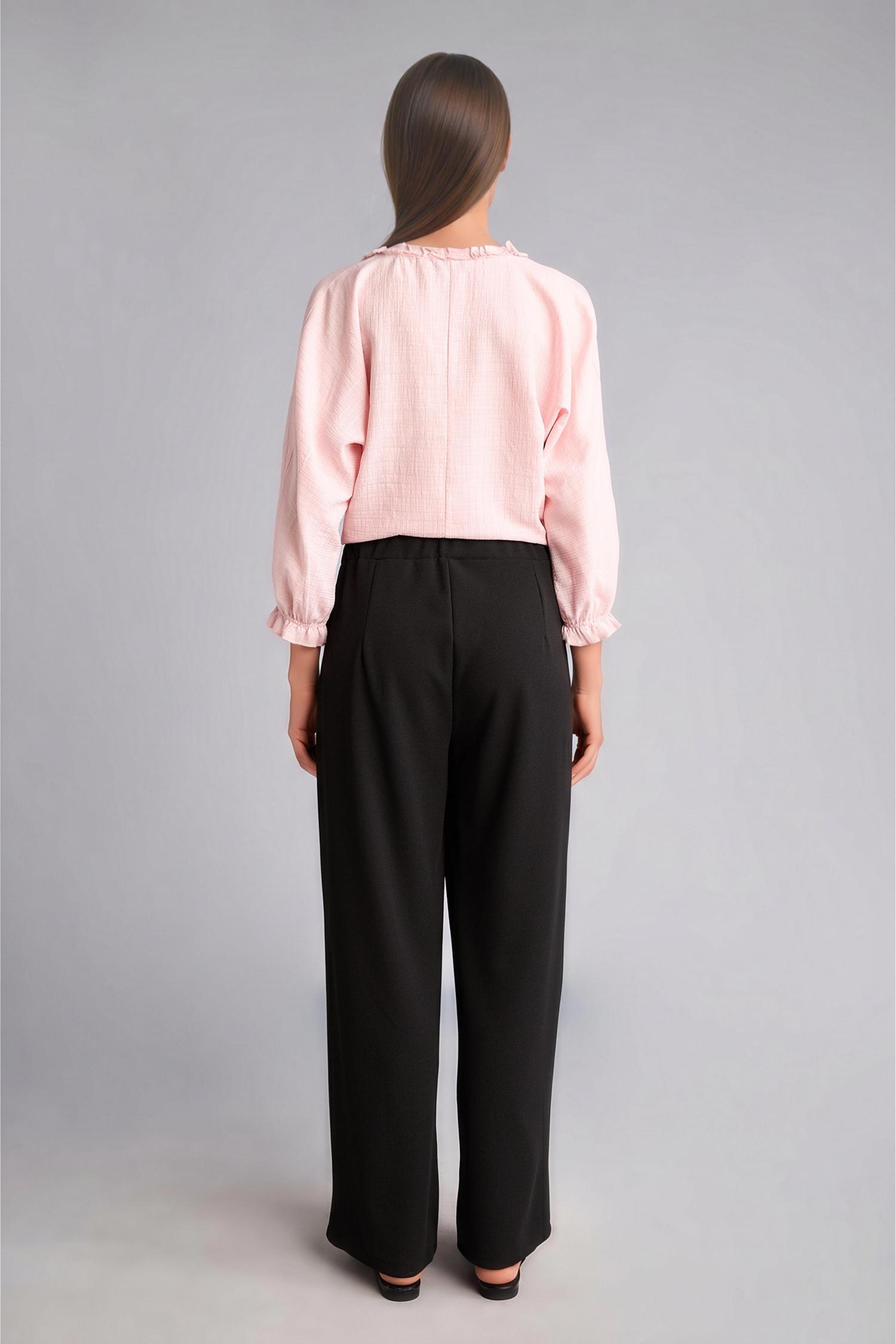 DeFacto Straight Fit Krep Düz Paça Pantolon görsel 4