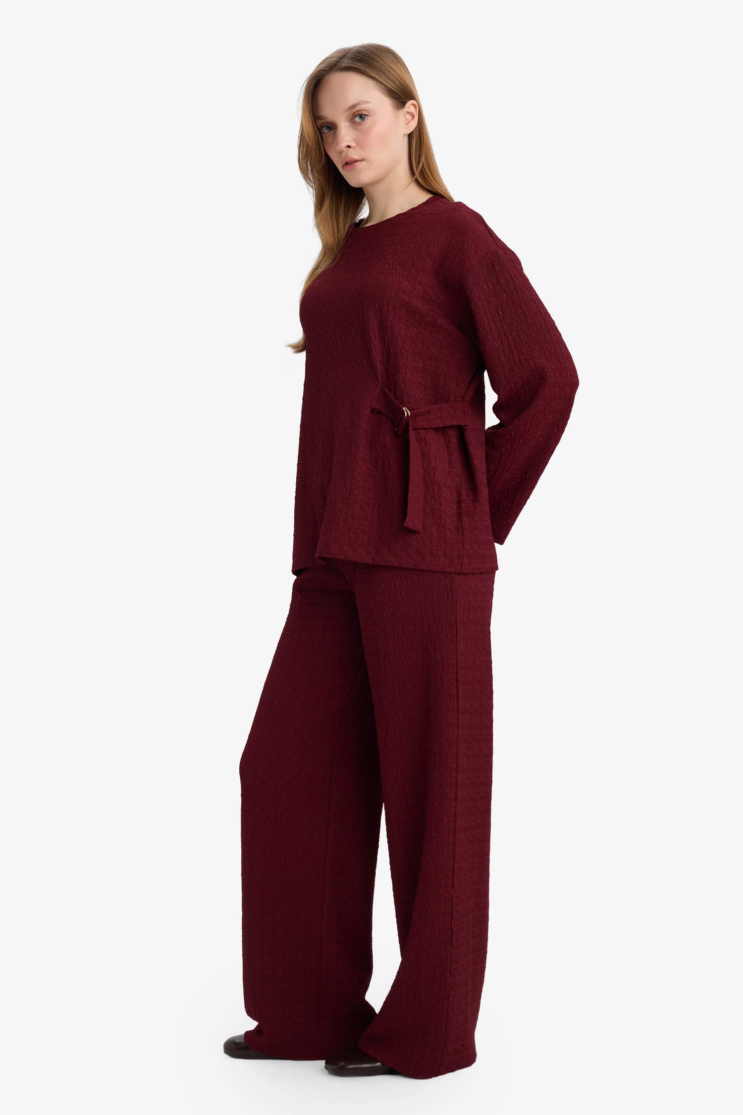 بنطرون منسوج قصة مستقيمة برجل عادي