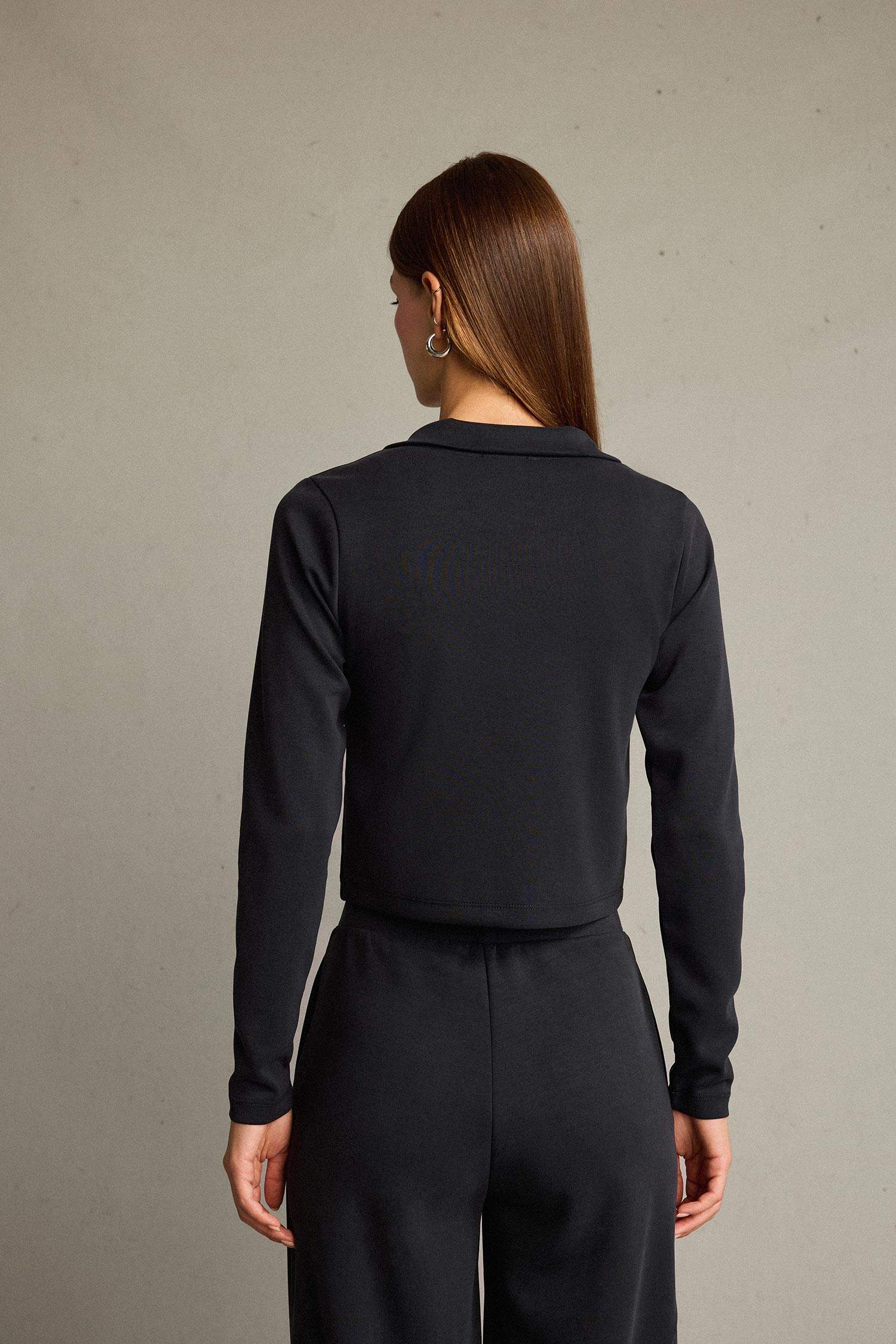 Yarım Balıkçı Yaka Modal Fermuarlı Sweatshirt