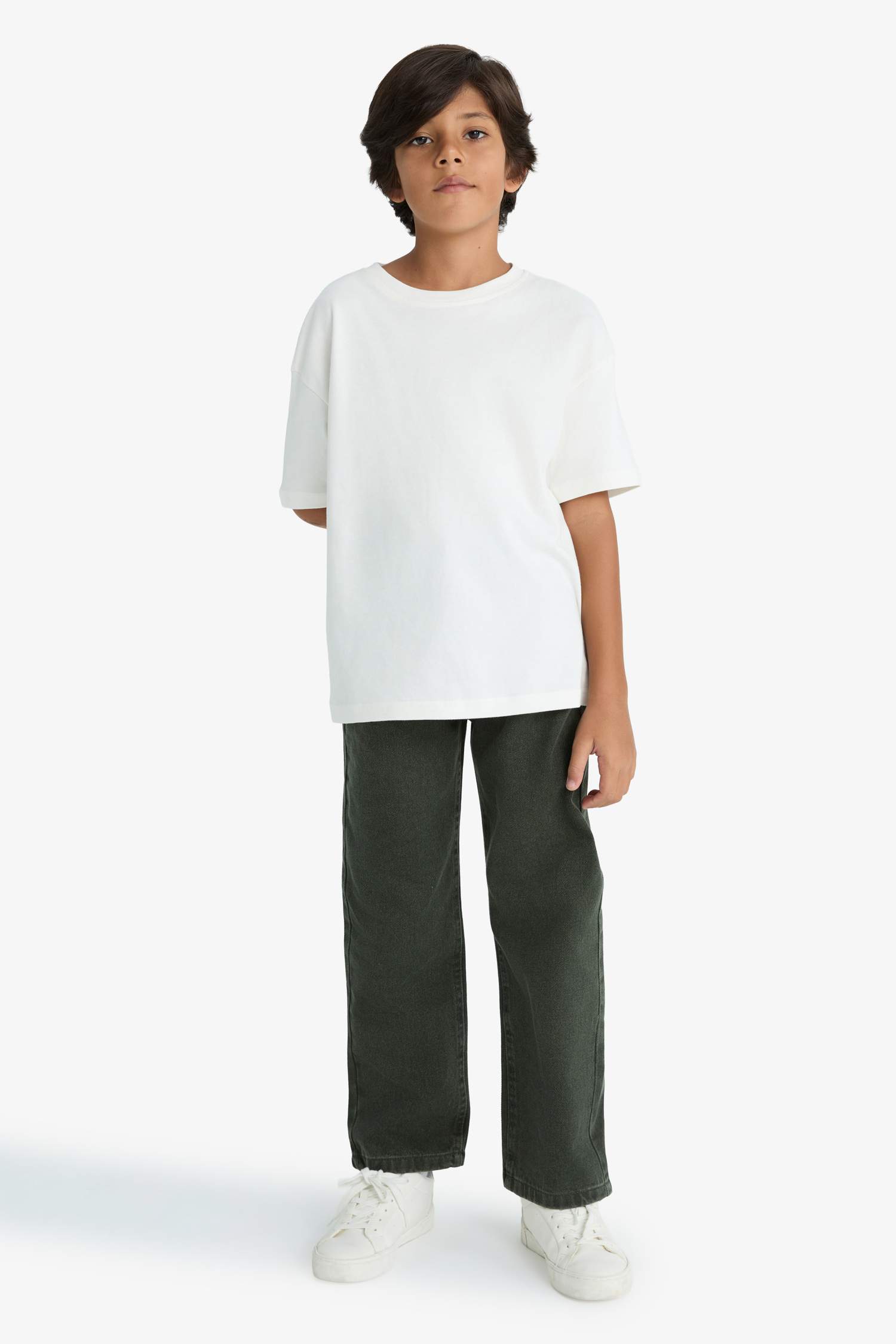 Erkek Çocuk Wide Leg Düz Paça Jean Pantolon