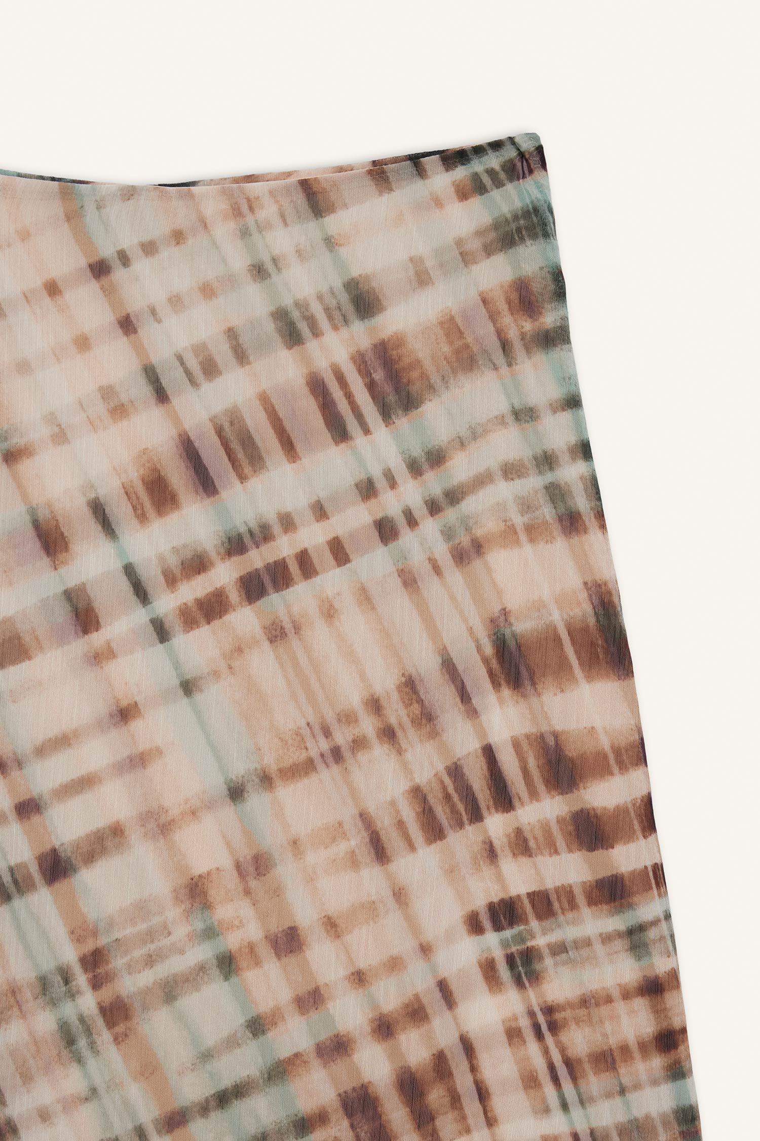 Pencil Skirt Printed Chiffon Lined Normal Waist Midi Skirt