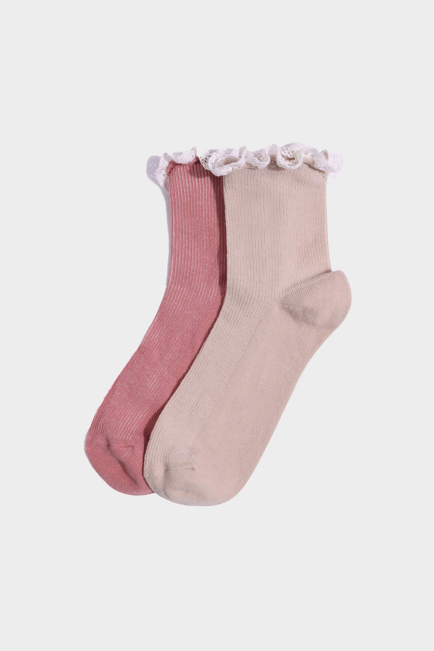 Lot de 2 paires de chaussettes en coton pour femme