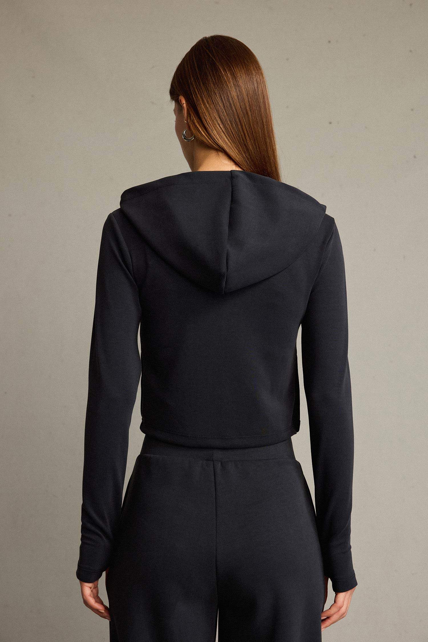 Kapüşonlu Fermuarlı Modal Hırka