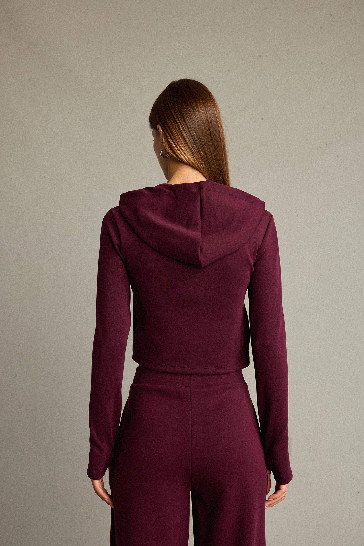 Kapüşonlu Fermuarlı Modal Hırka