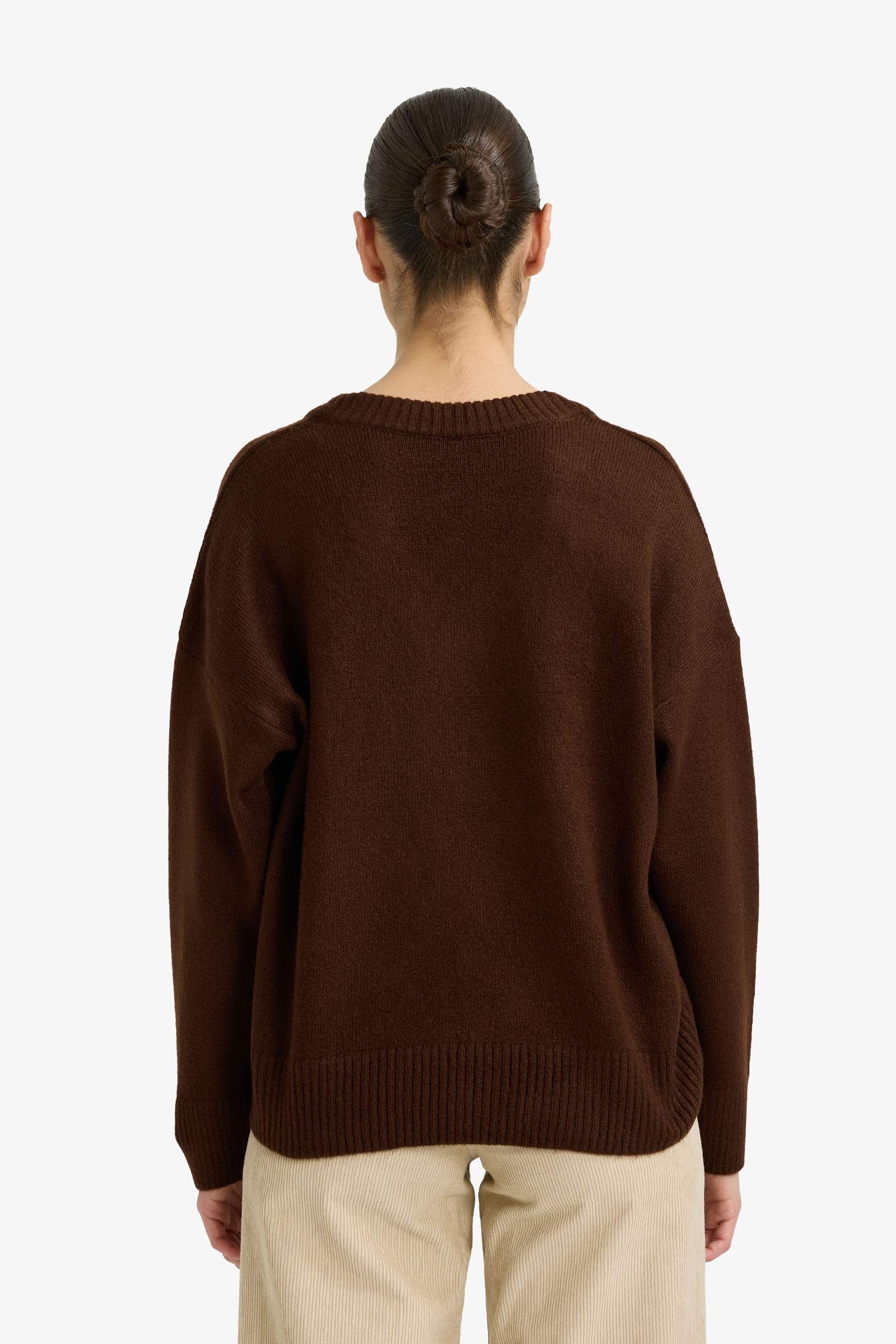 Oversize Geniş Kalıp V Yaka Triko Kazak