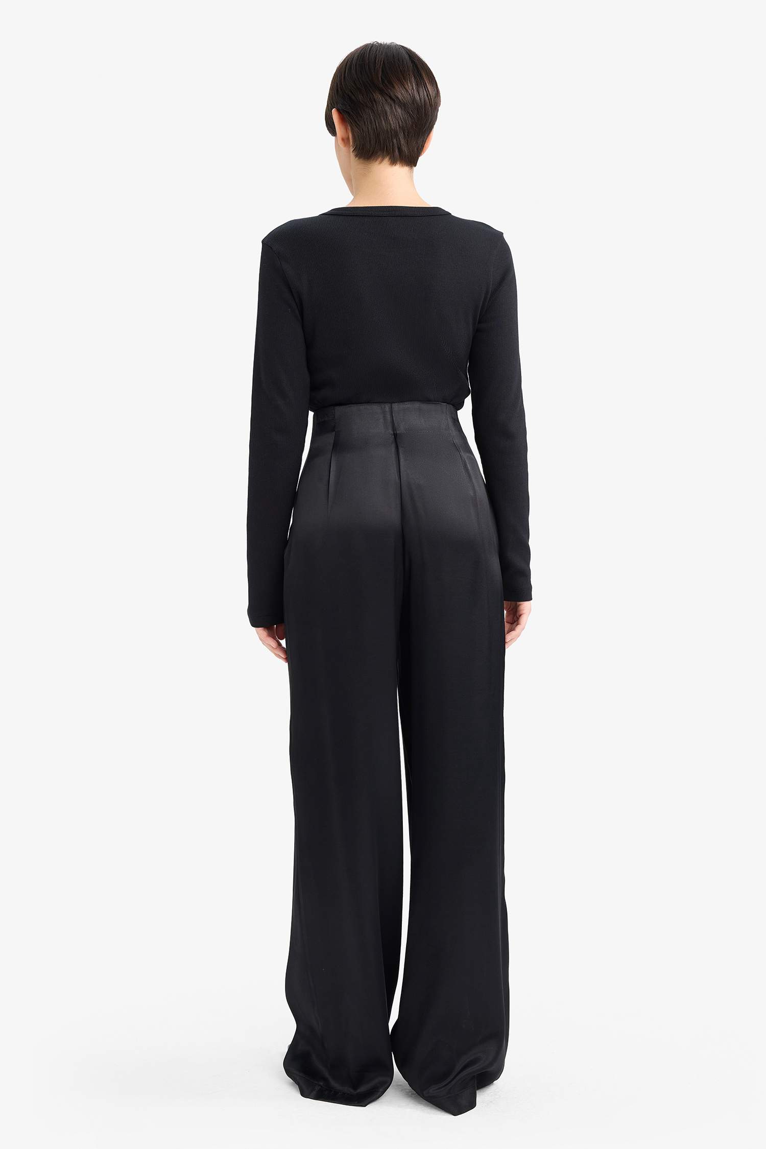 Regular Fit Cepli Bilek Boy Saten Pantolon