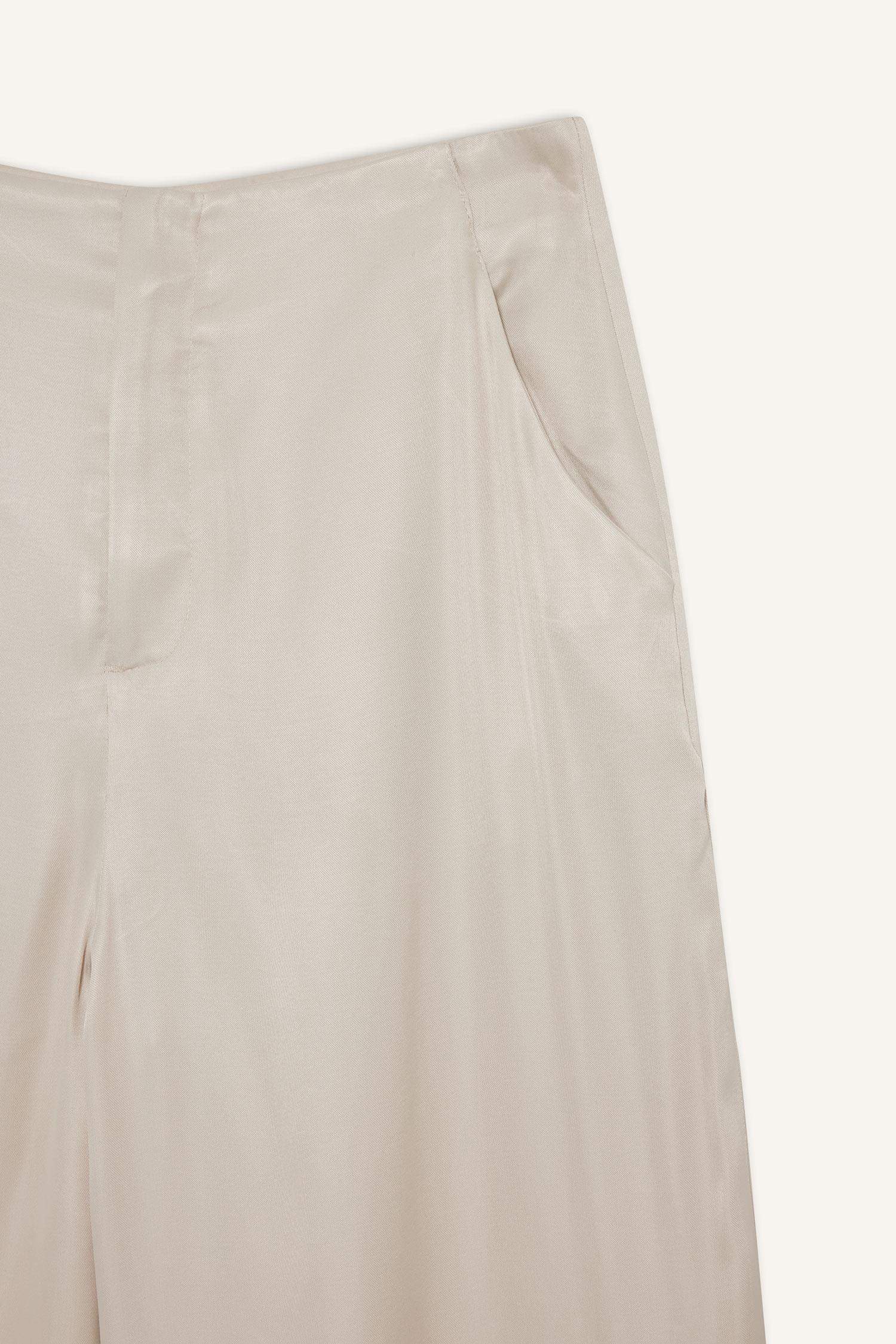 Regular Fit Cepli Bilek Boy Saten Pantolon