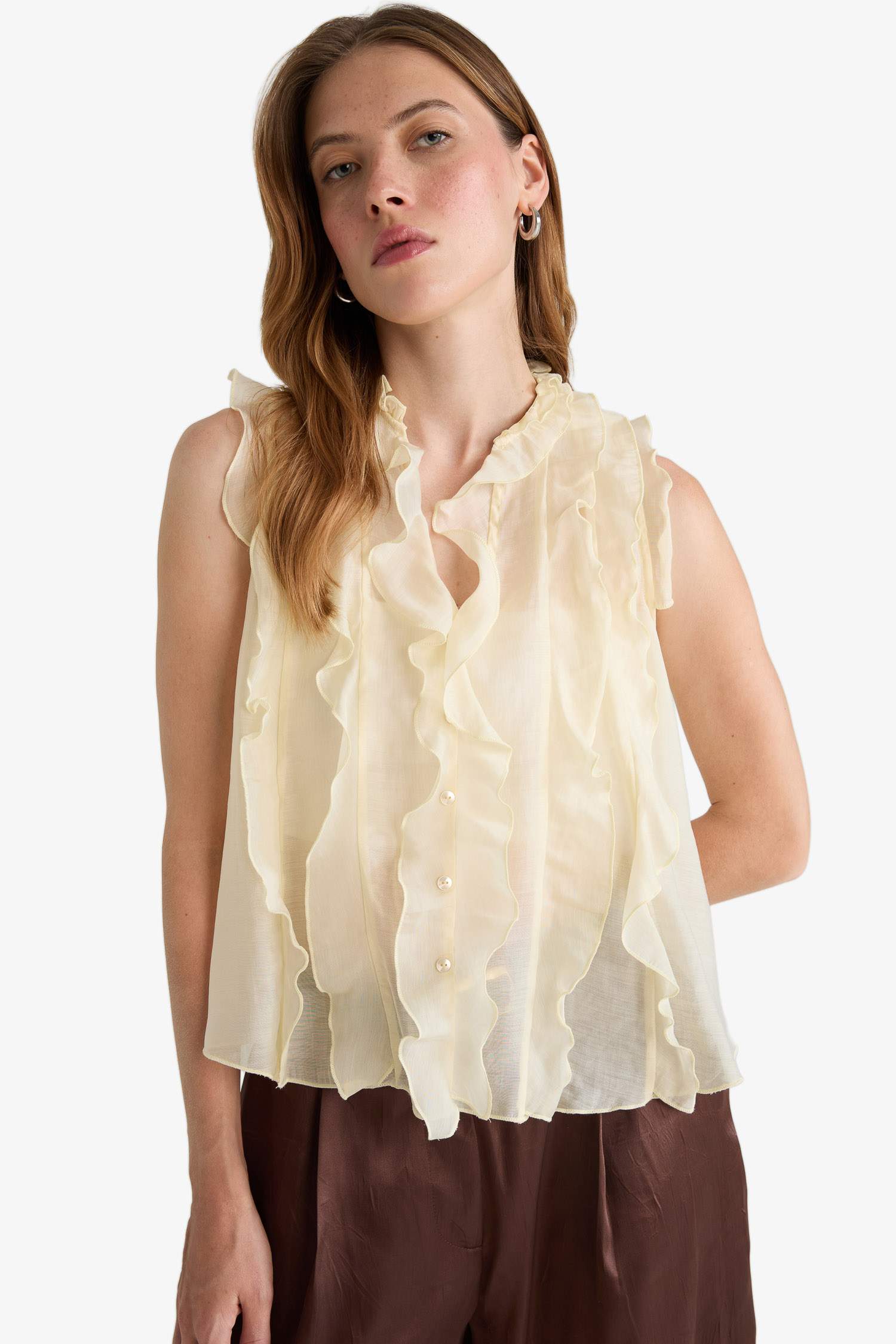 Regular Fit Short Sleeve Blouse