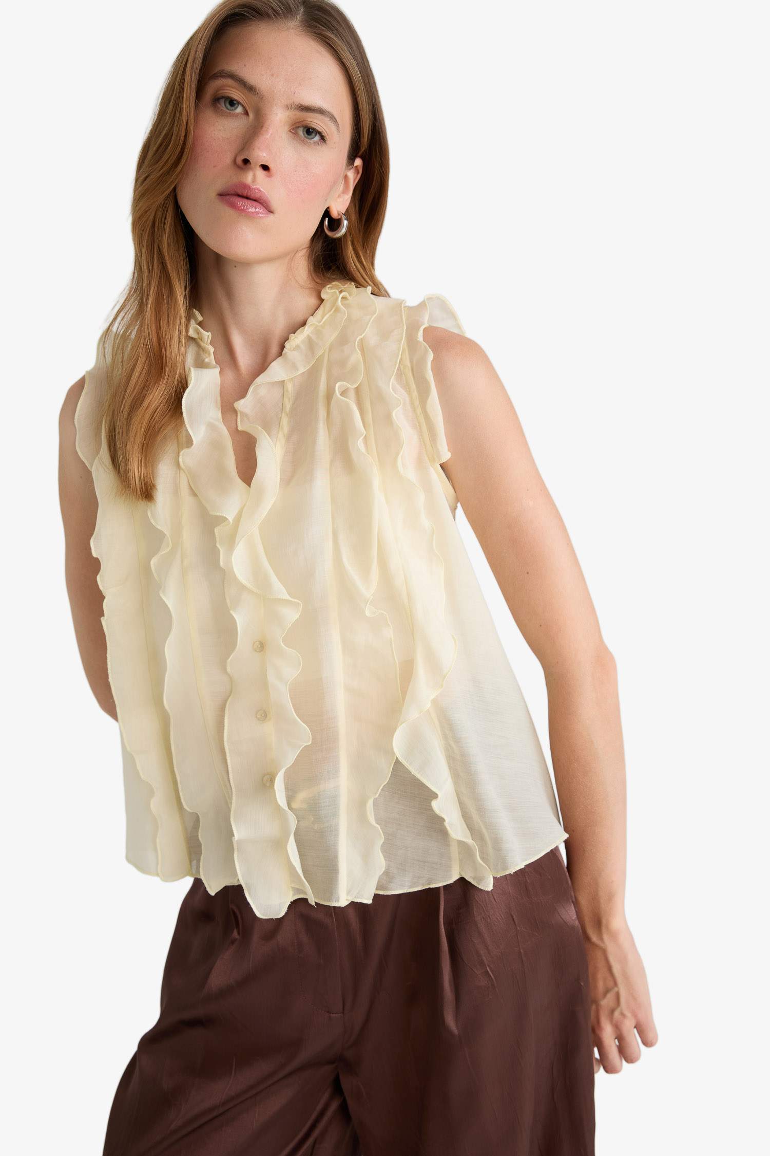 Regular Fit Short Sleeve Blouse