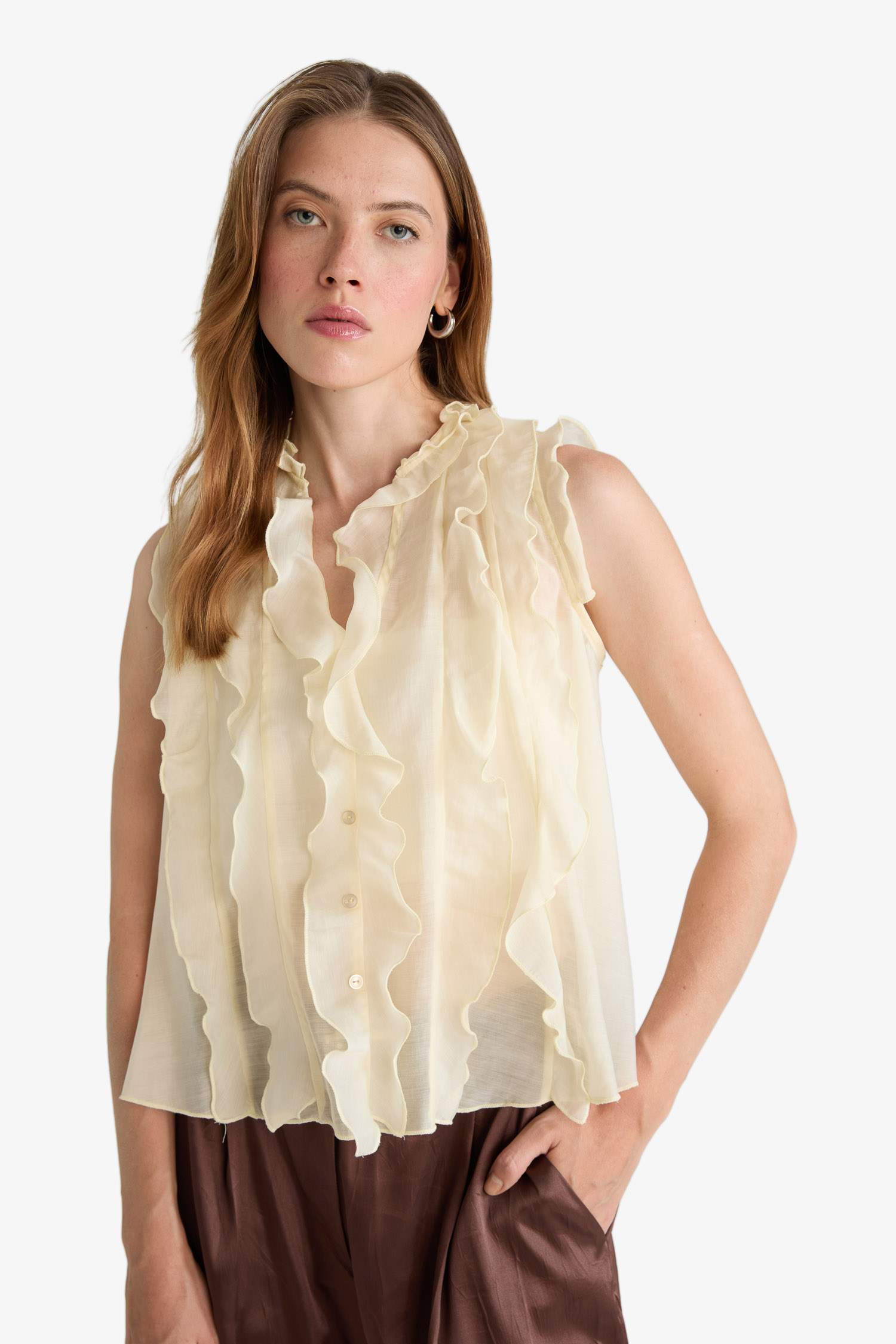 Regular Fit Short Sleeve Blouse