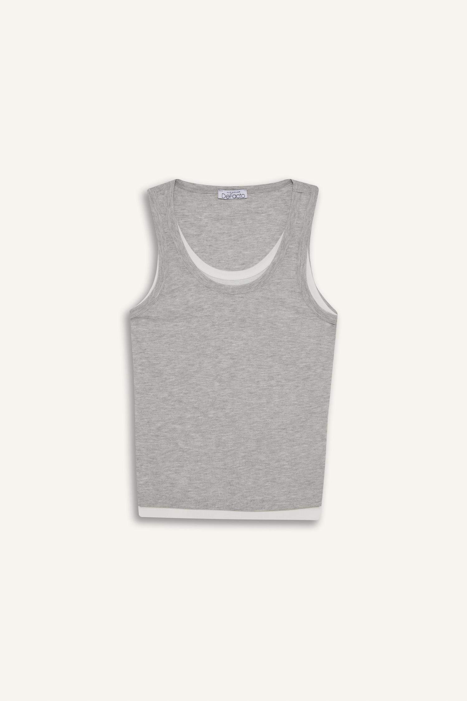 Regular Fit V Yaka Fitilli Kaşkorse Atlet