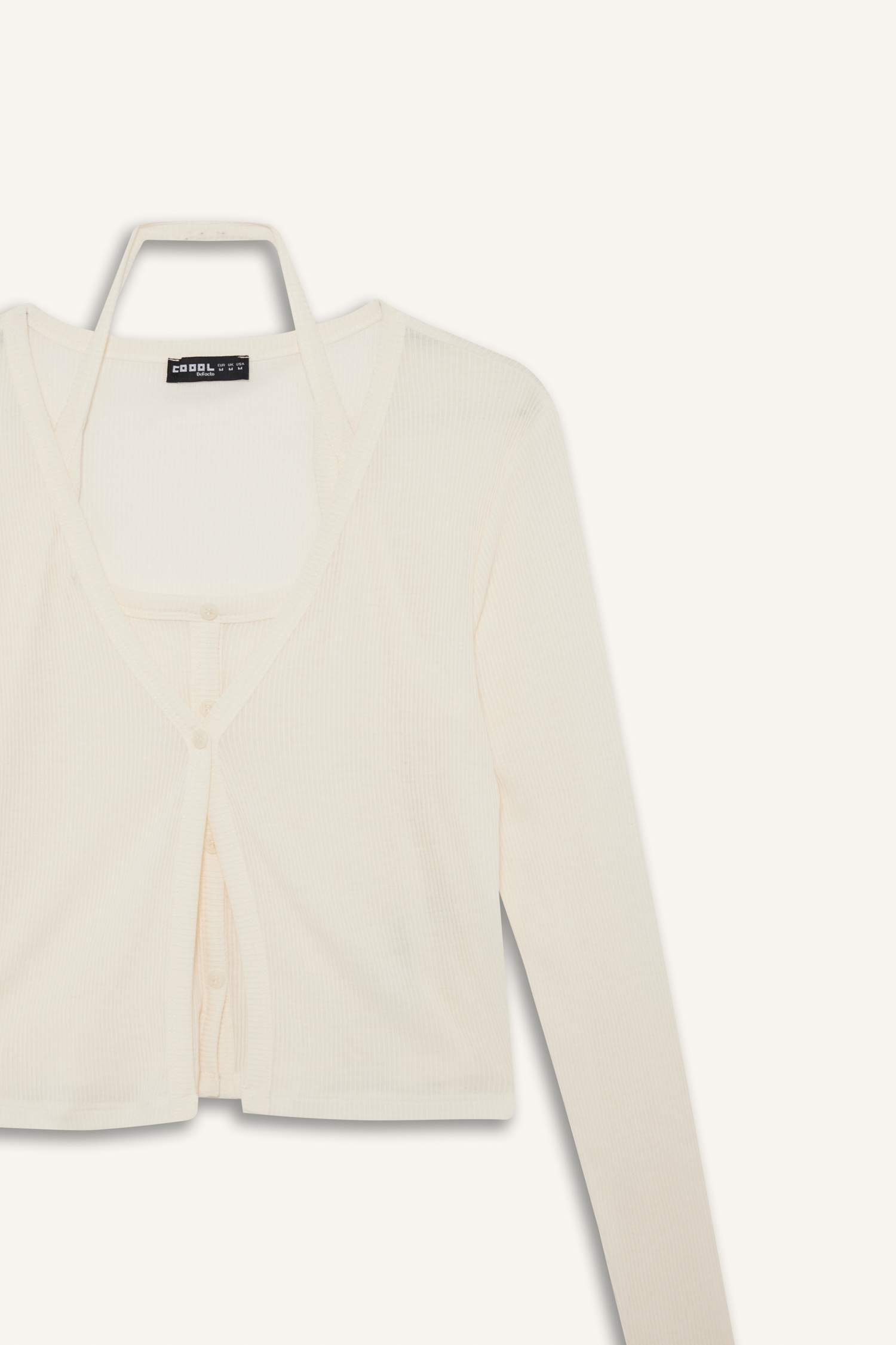 Coool Katmanlı Fitilli Kaşkorse Uzun Kollu Tişört