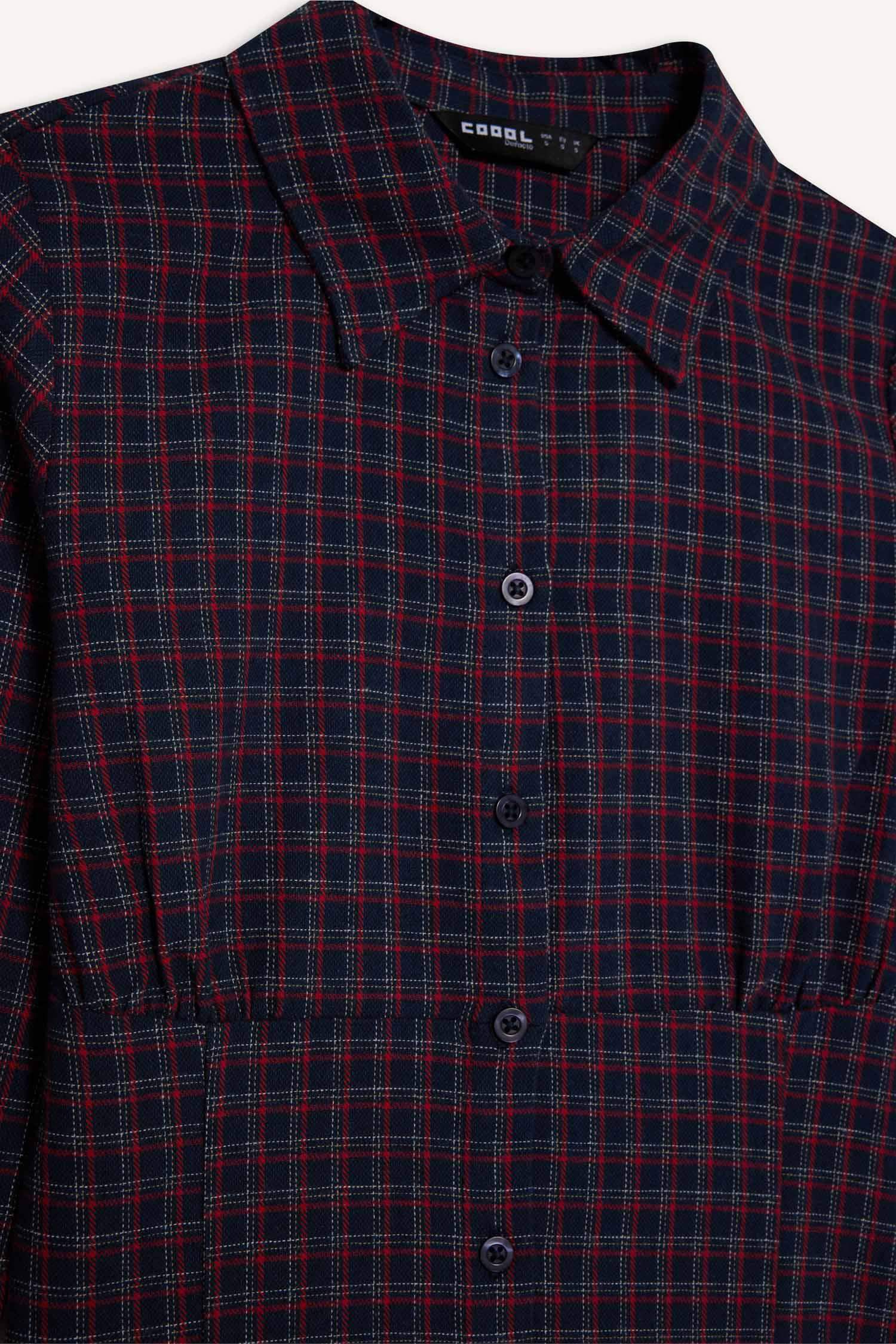 Slim Fit Shirt Collar Long Sleeve Shirt