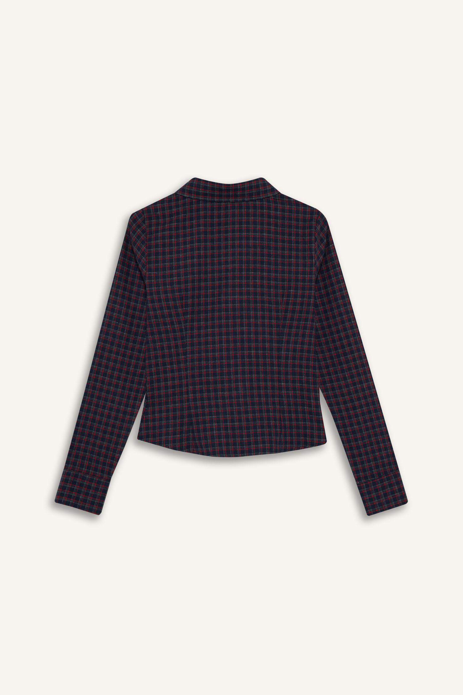 Slim Fit Shirt Collar Long Sleeve Shirt