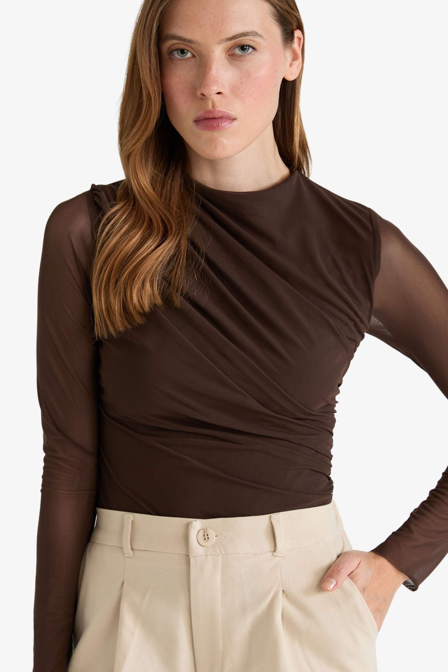 تيشيرت ردن طويل تول سليم فيت