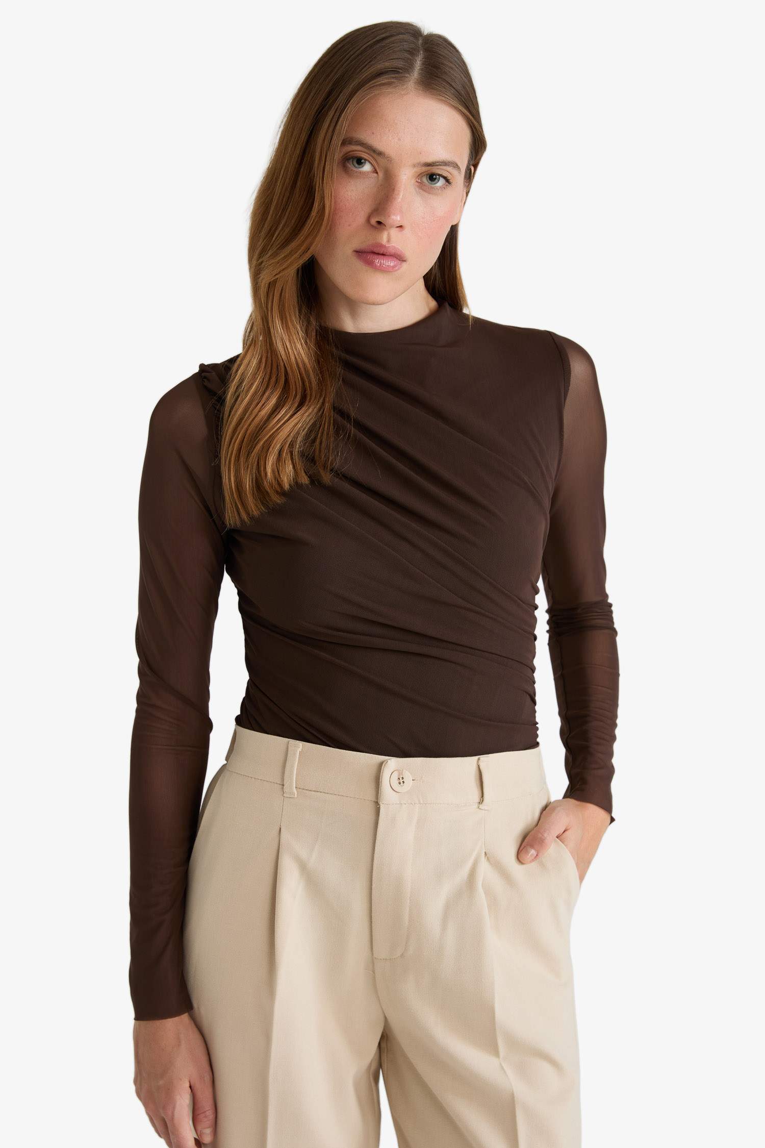 تيشيرت ردن طويل تول سليم فيت