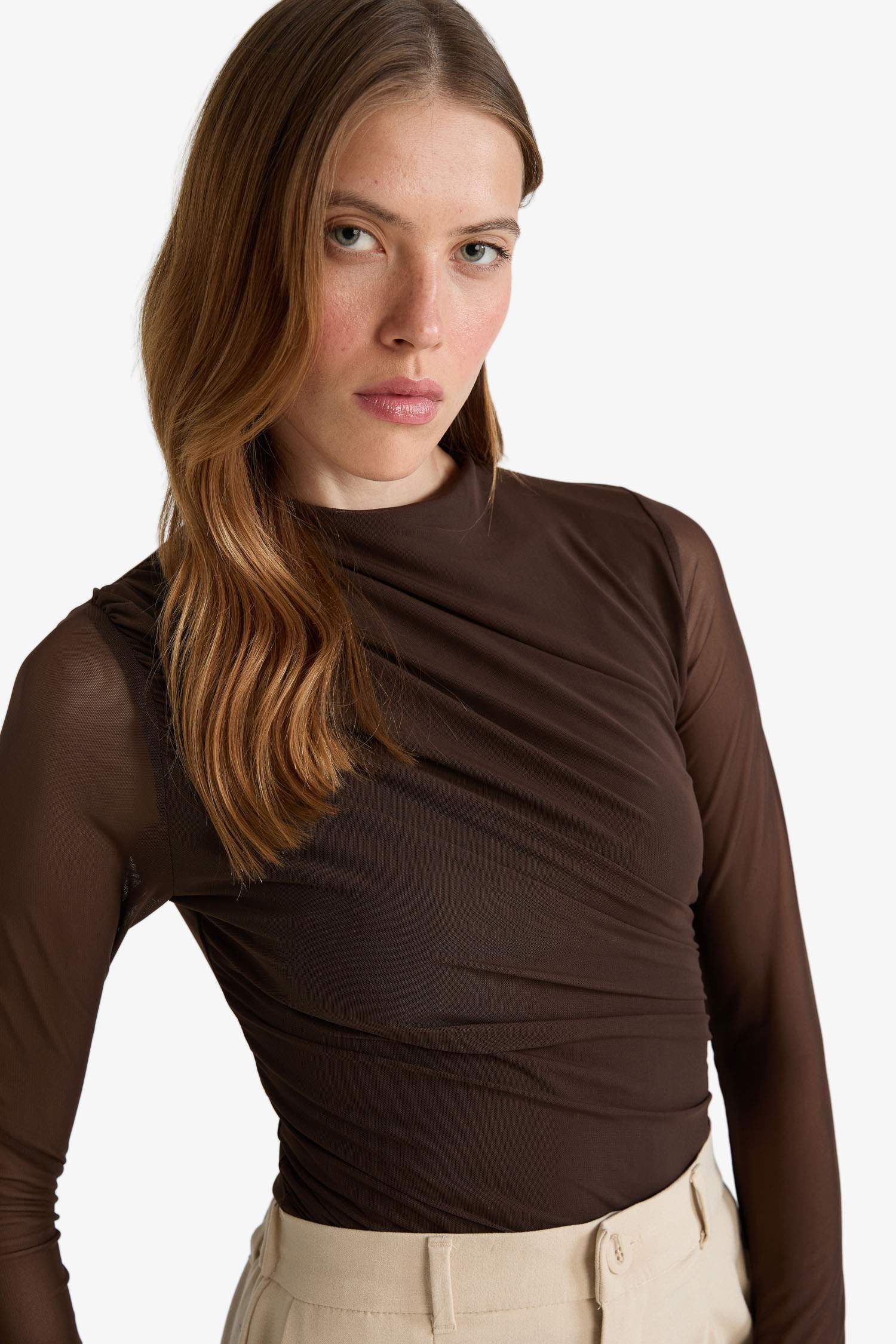 تيشيرت ردن طويل تول سليم فيت