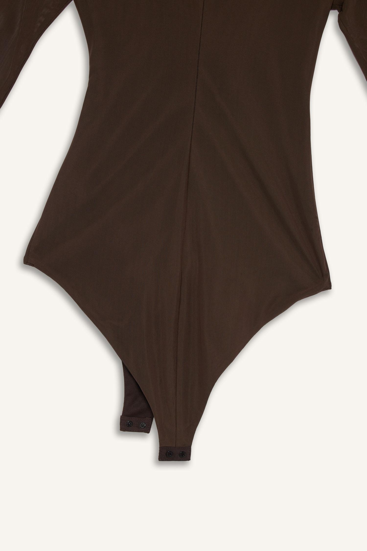 DeFacto Slim Fit Dar Kesim Tül Uzun Kollu Çıtçıtlı Body görsel 6