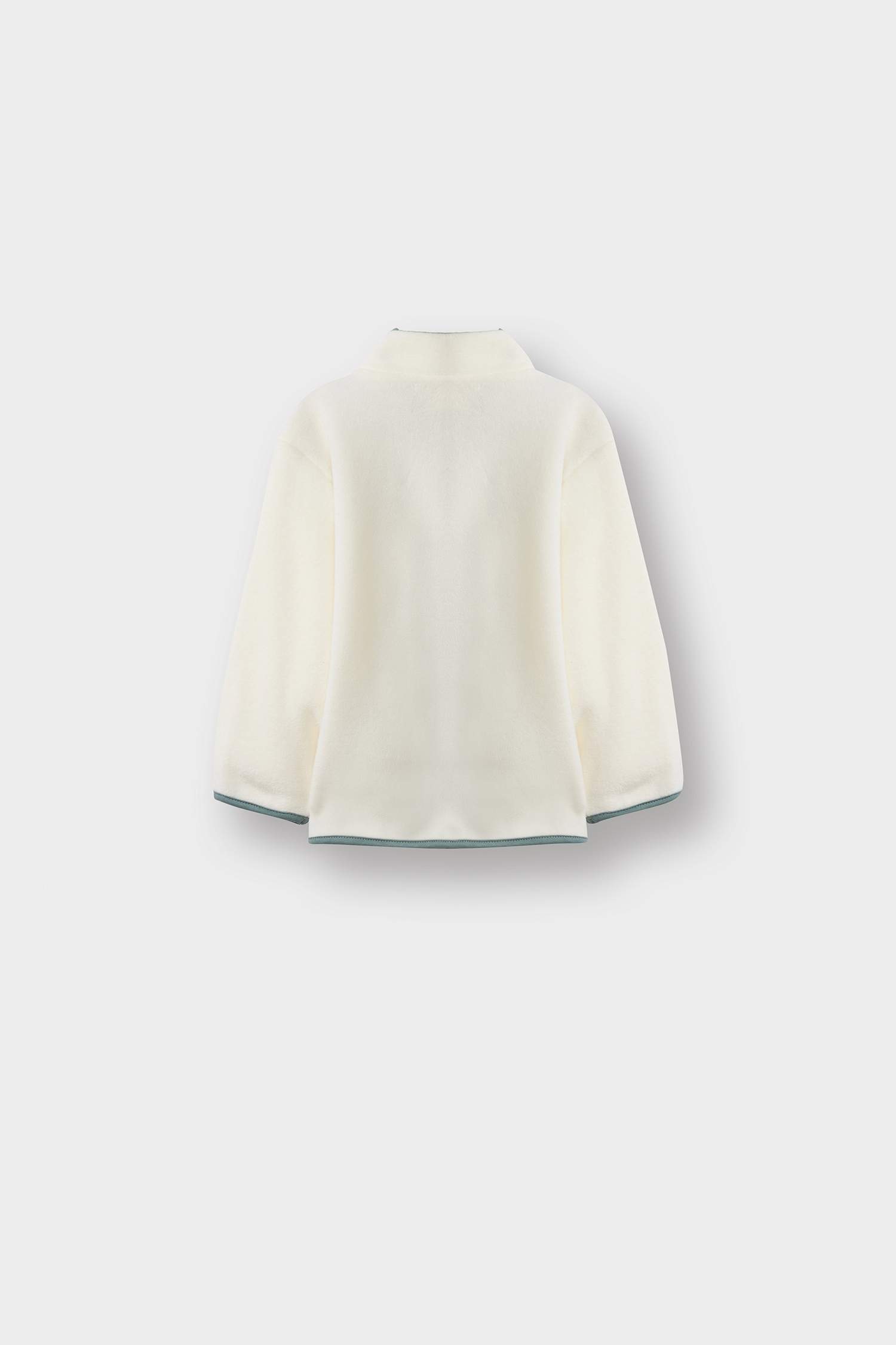 Erkek Bebek Dokuma Etiketli Fermuarlı Polar Hırka